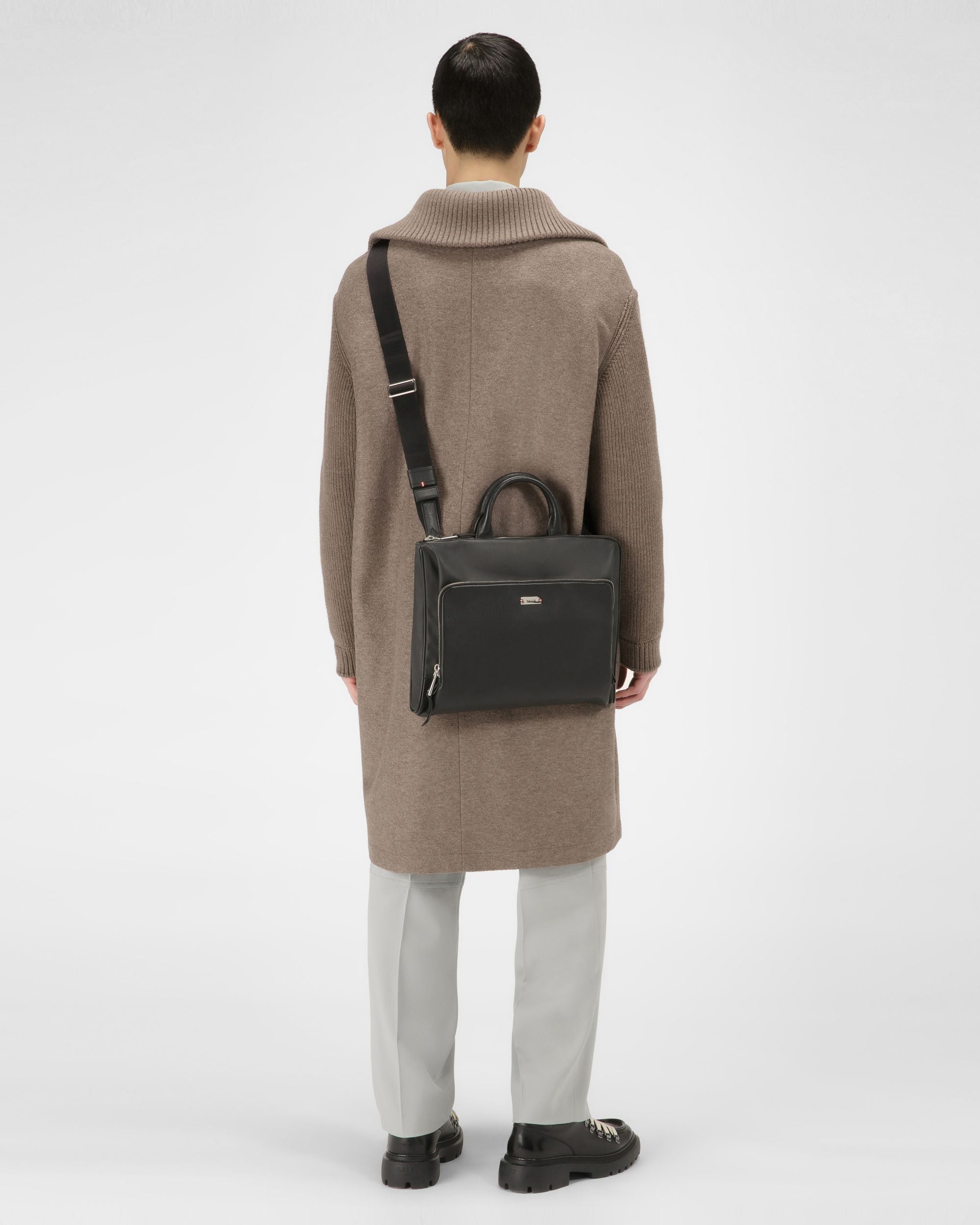 Valdio Canvas & Leather Business Bag In Black - Men's - Bally - 01