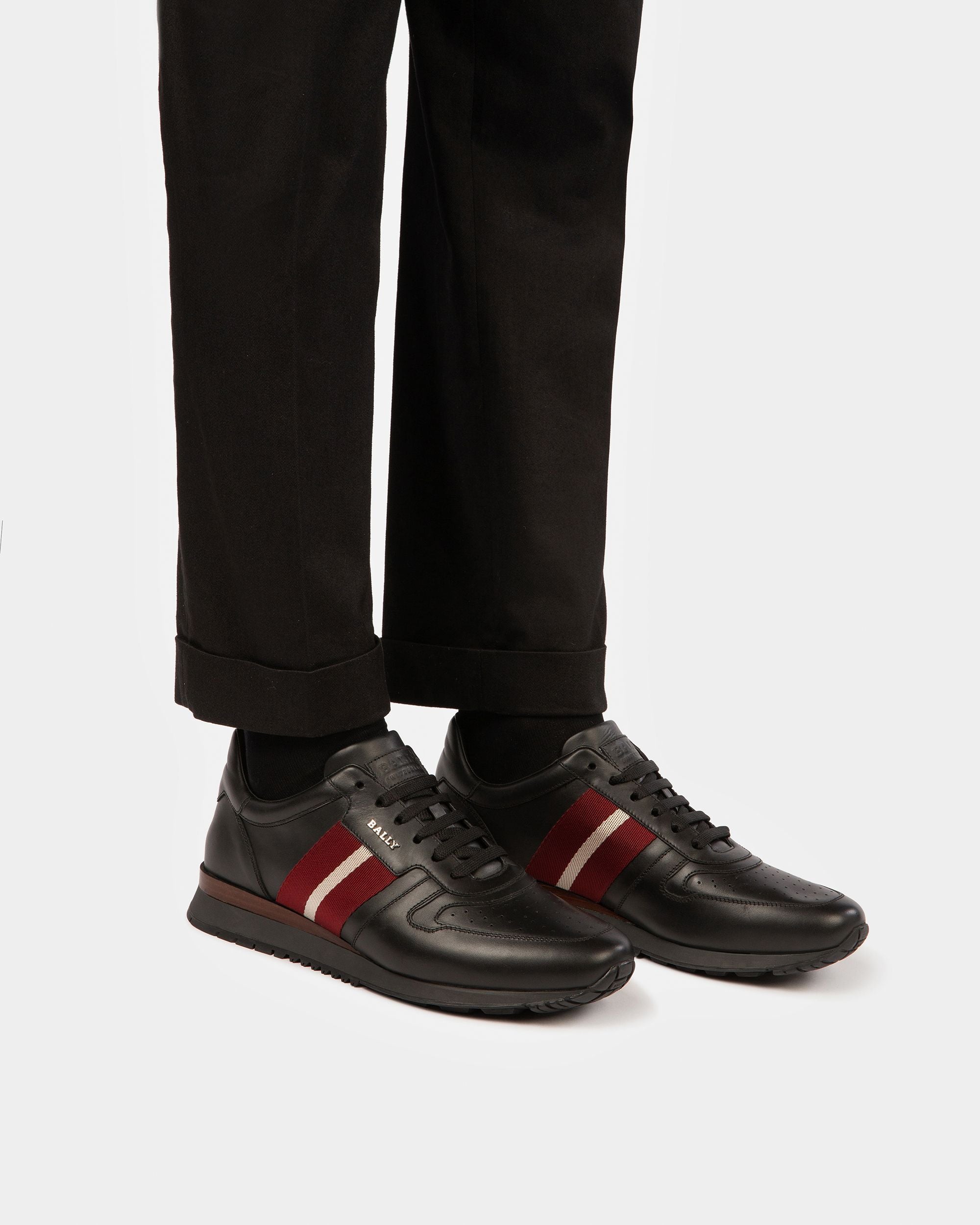 Astel Leather Sneakers In Black - Men's - Bally - 02