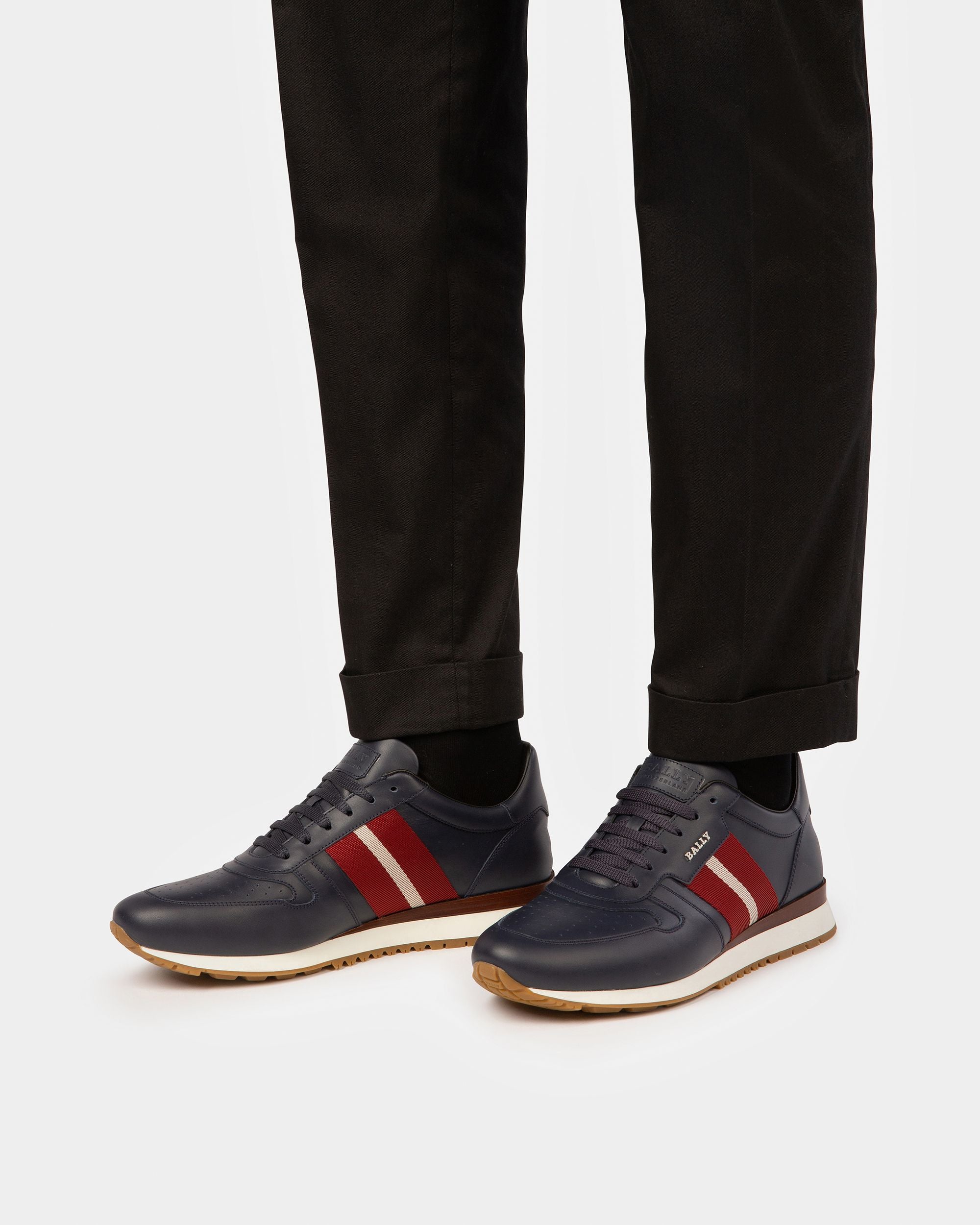 Astel Leather Sneakers In Ink - Men's - Bally - 02