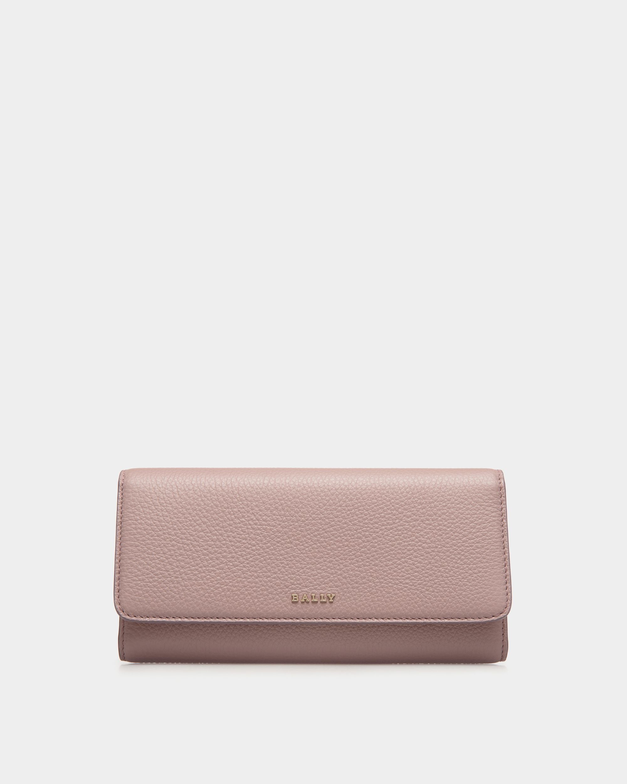 Continental Wallet in Pink Grained Leather - Women's - Bally - 01