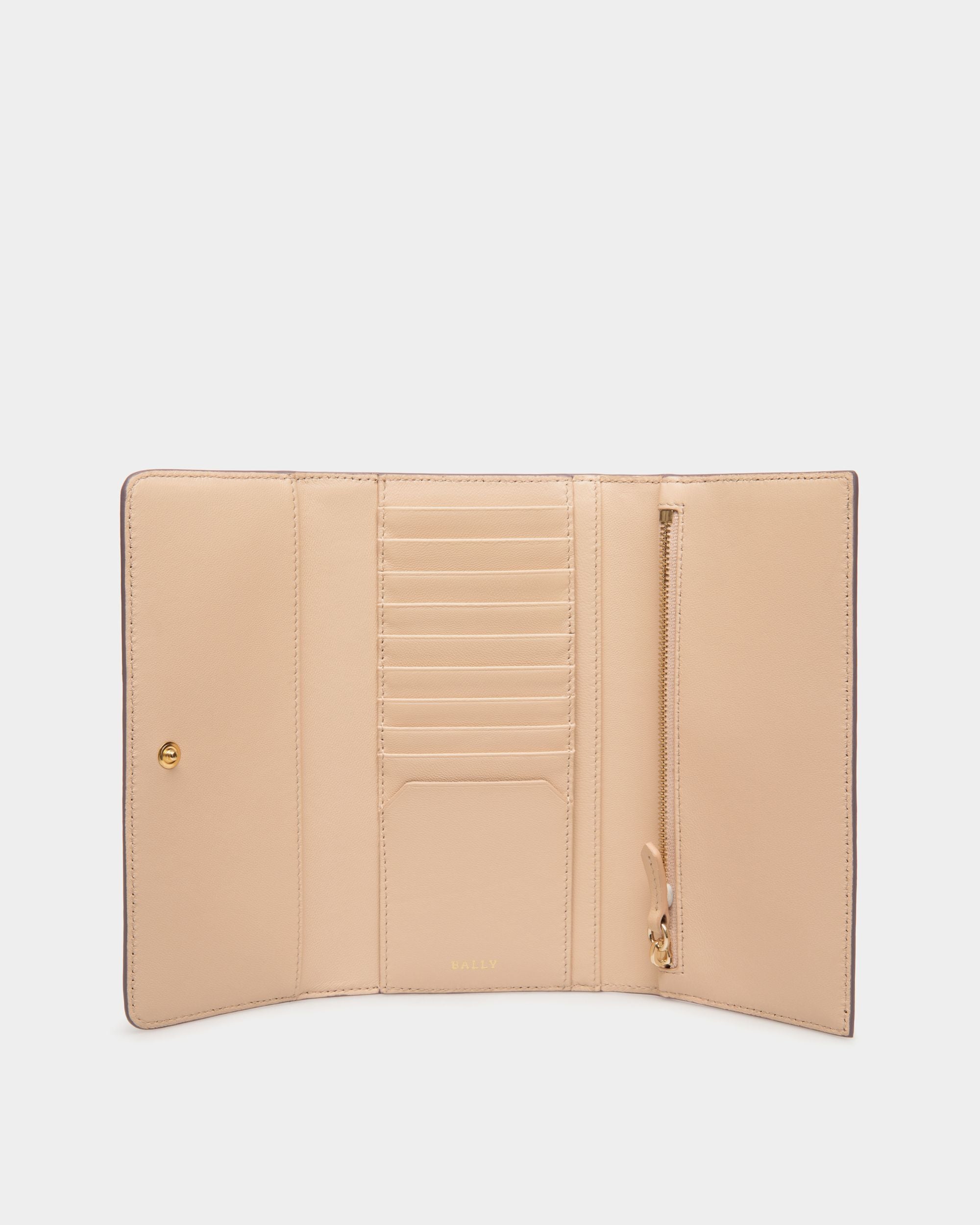 Continental Wallet in Pink Grained Leather - Women's - Bally - 03