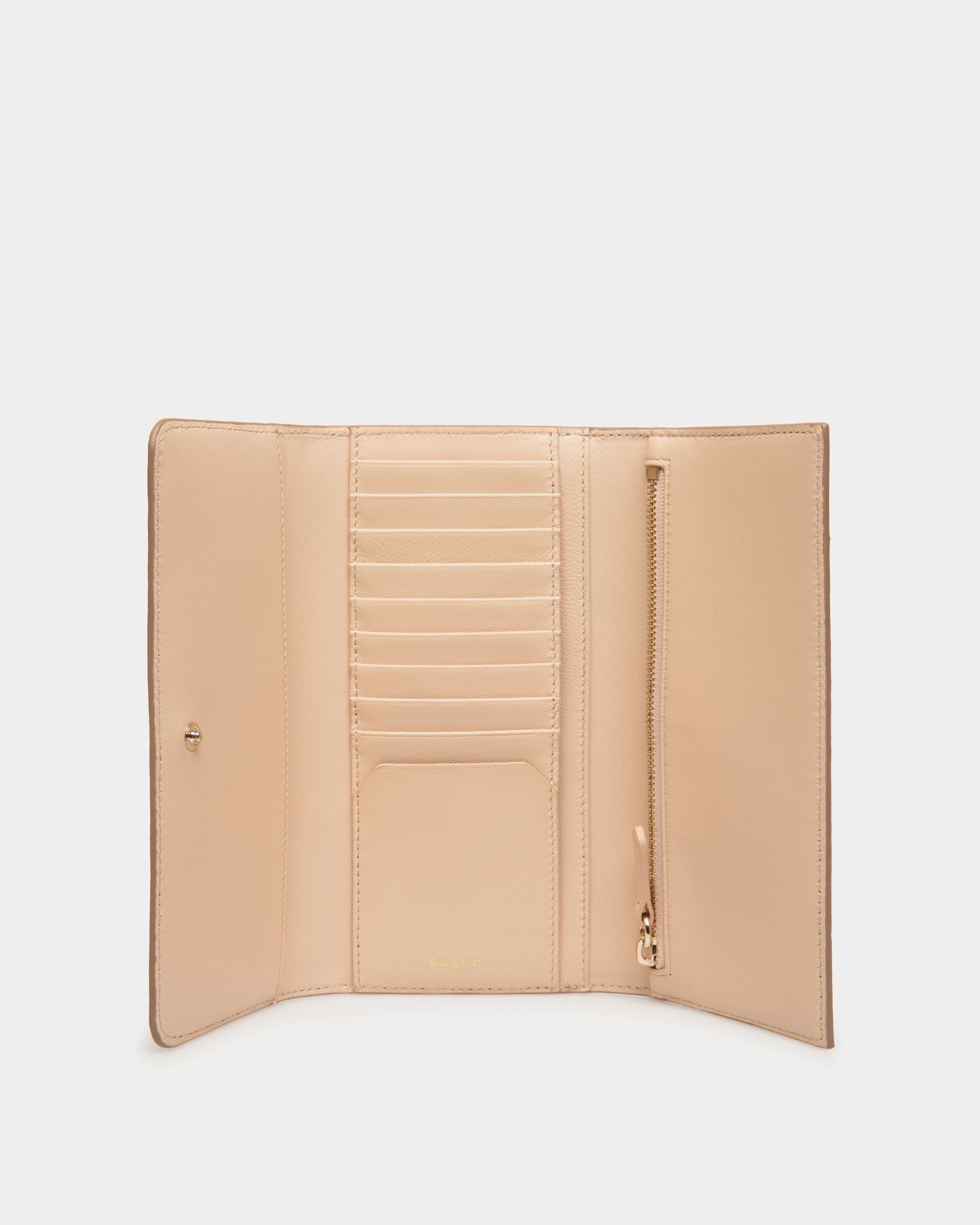 Continental Wallet in Beige Grained Leather - Women's - Bally - 03