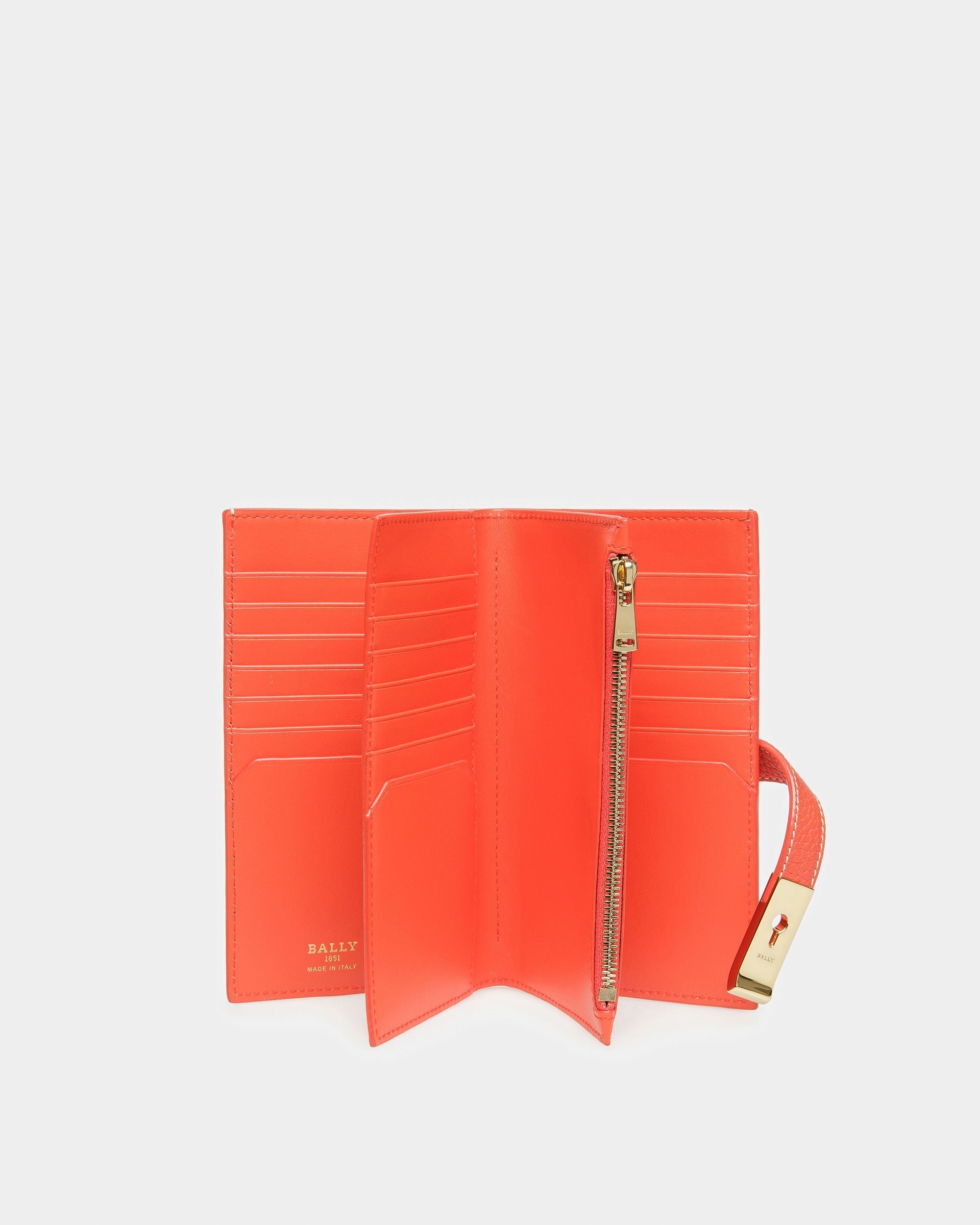 Amber Leather French Wallet In Orange - Women's - Bally - 03