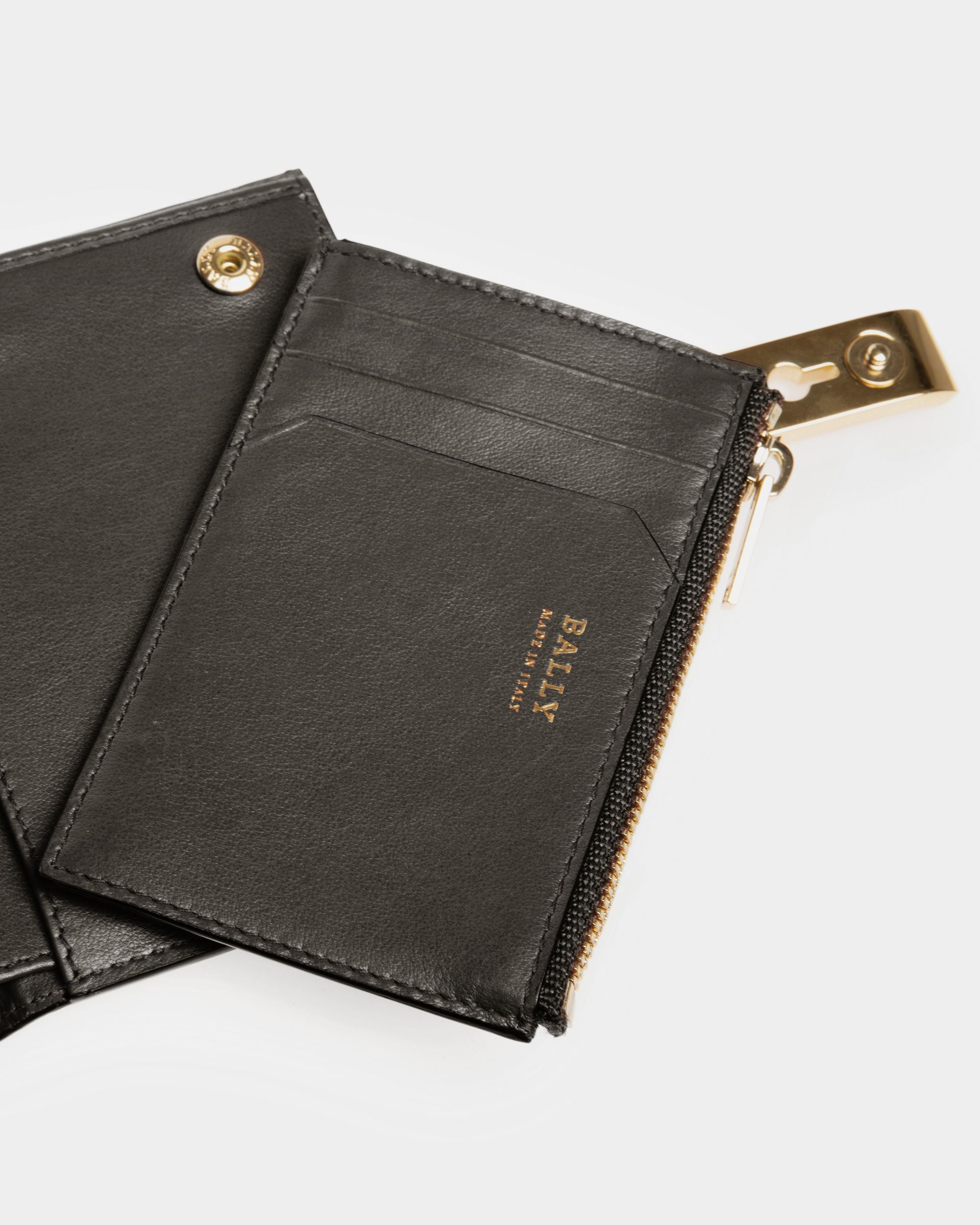 Assen Leather Card Holder In Black - Women's - Bally - 04