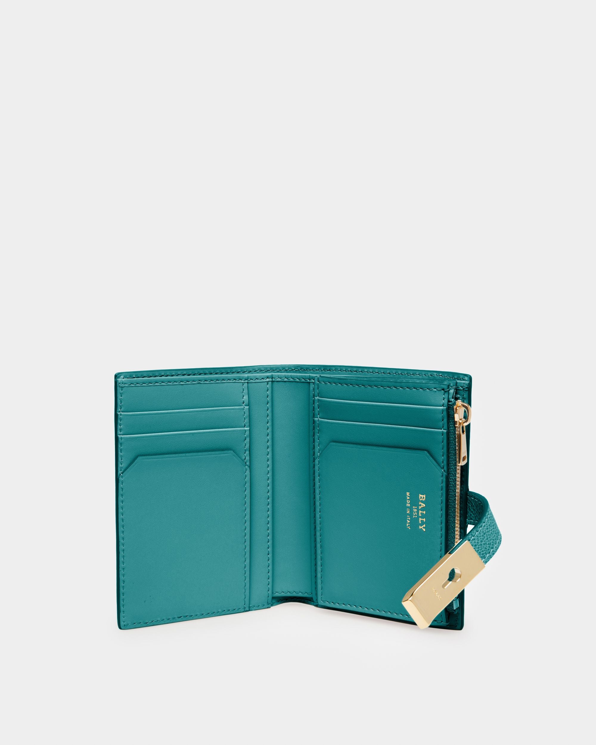 Assen Leather Card Holder In Dark Green - Women's - Bally - 03