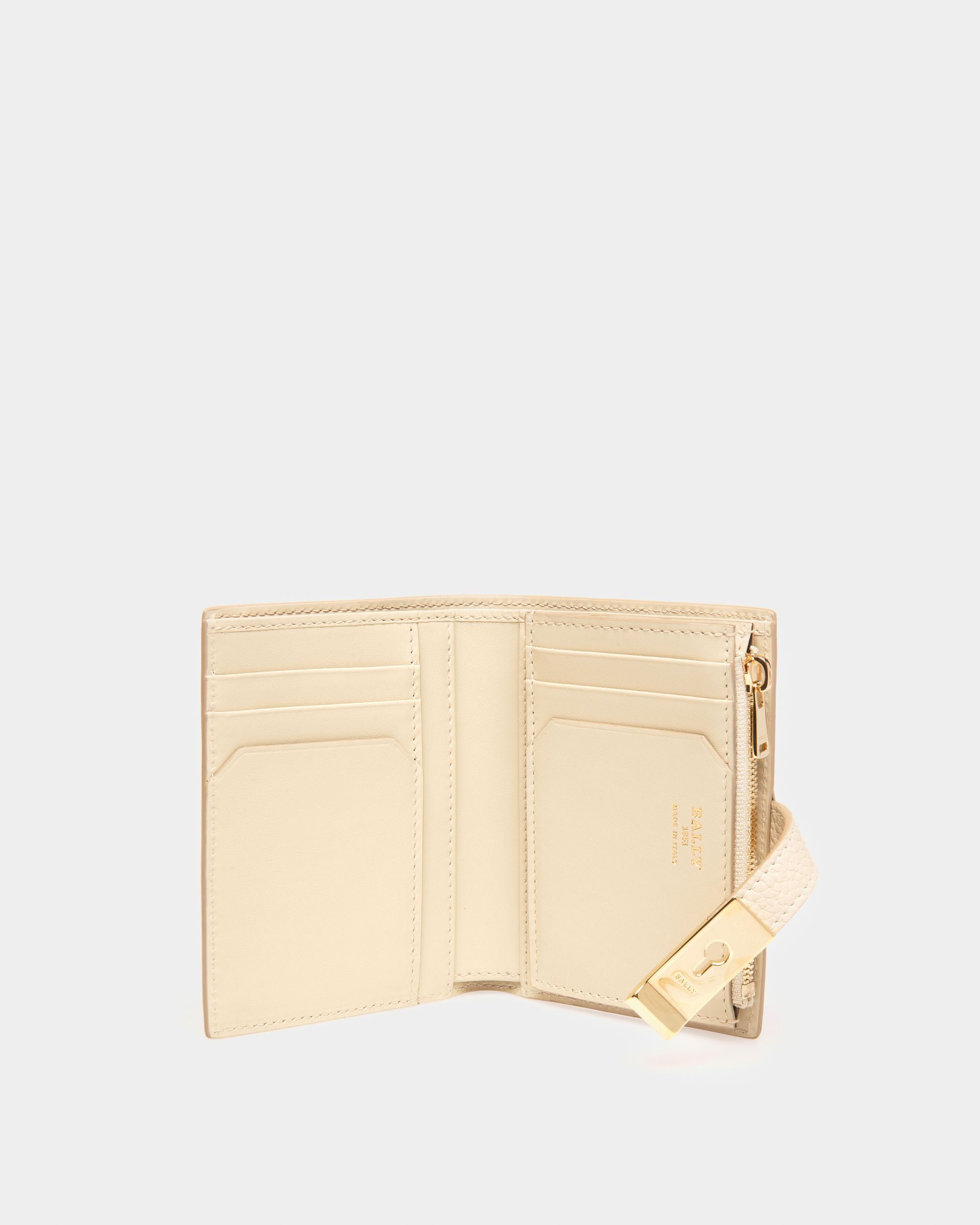 Assen Leather Card Holder In Light Beige - Women's - Bally - 03