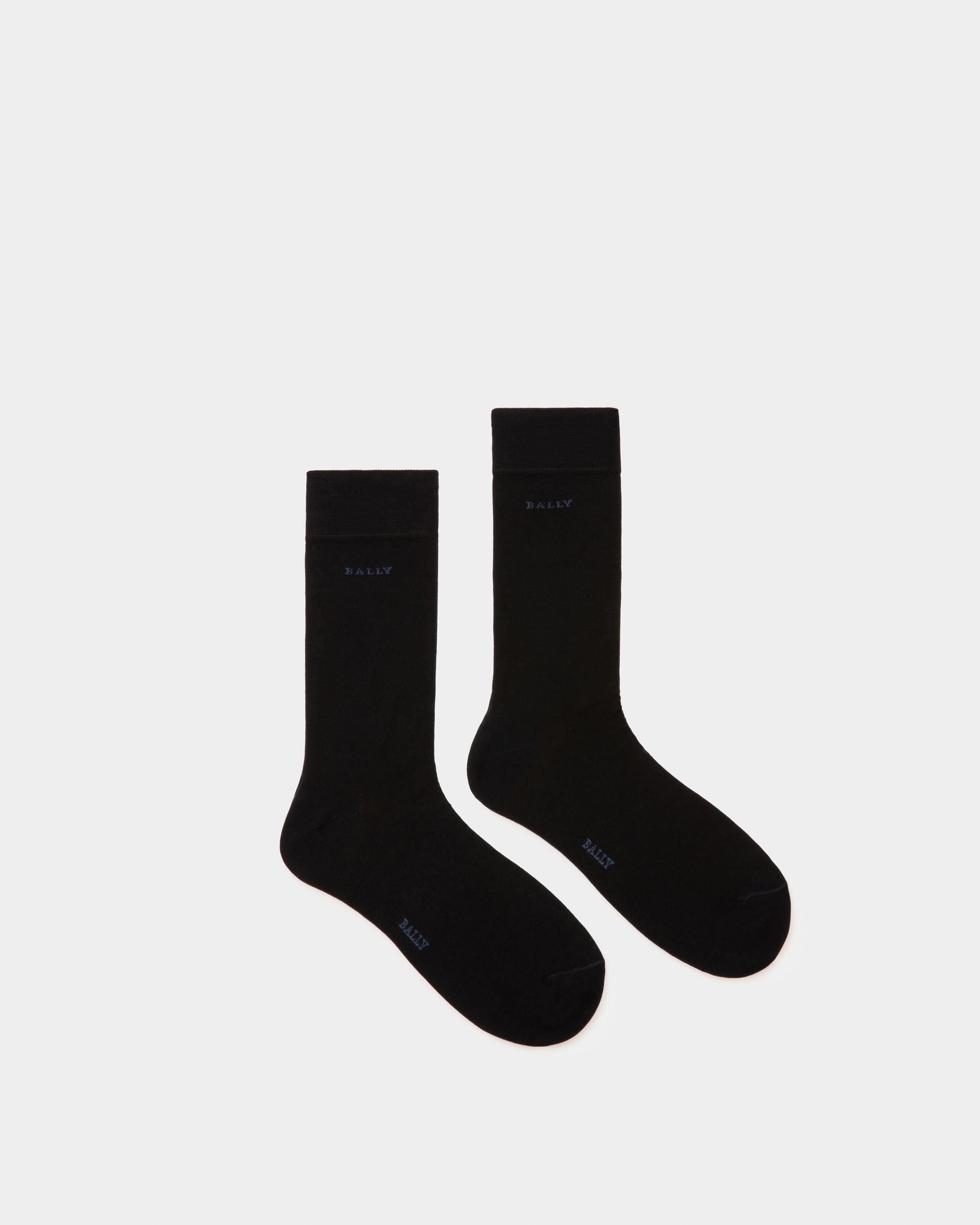 Logo Cotton Blend Socks - Men's - Bally - 01