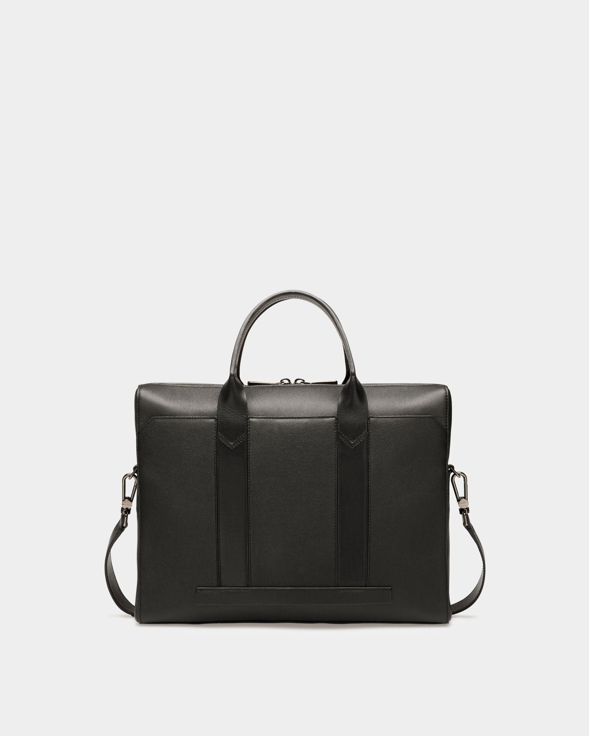 Elter Leather Business Bag In Black - Men's - Bally - 02
