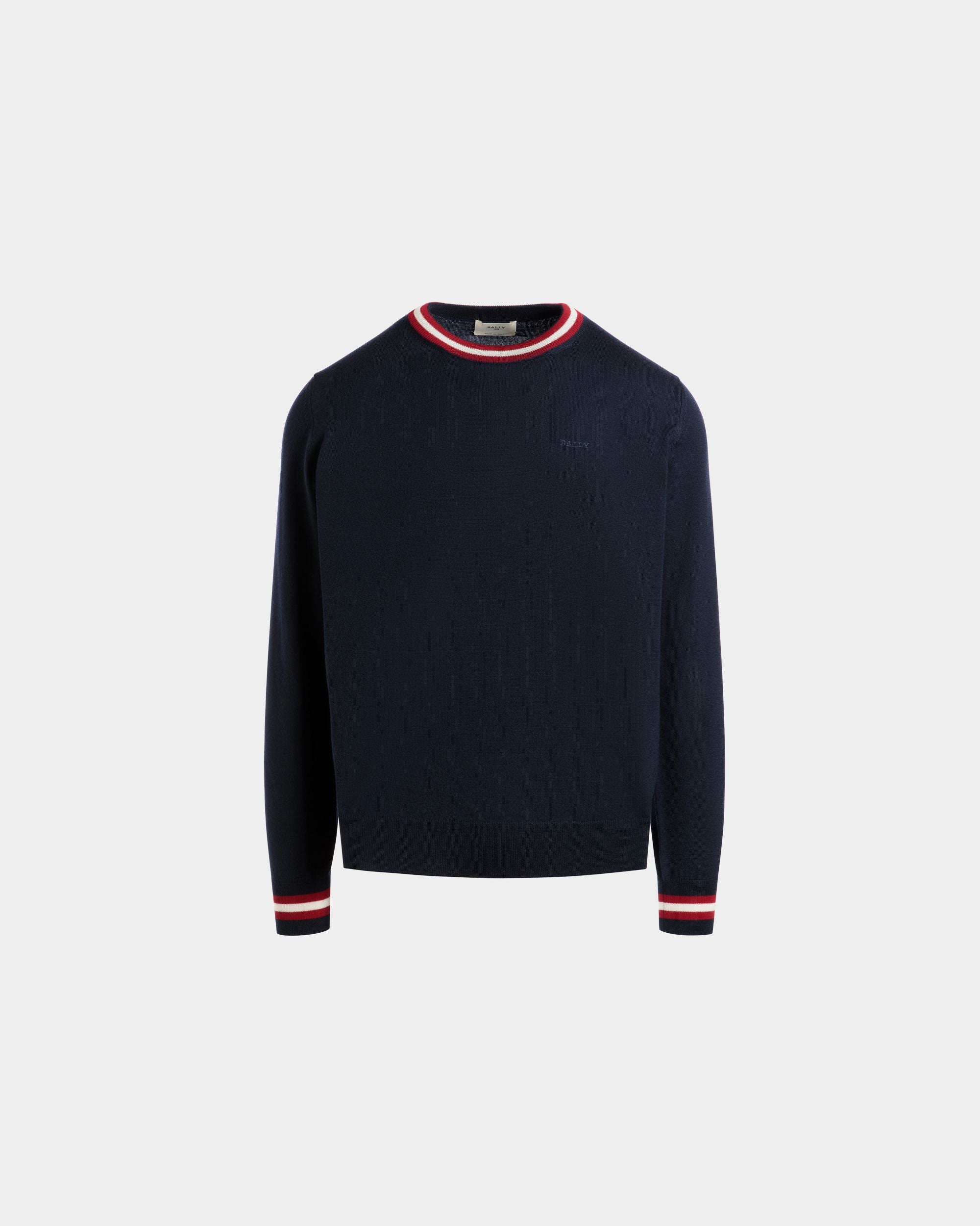 Sweater In Blue Merino - Men's - Bally - 01