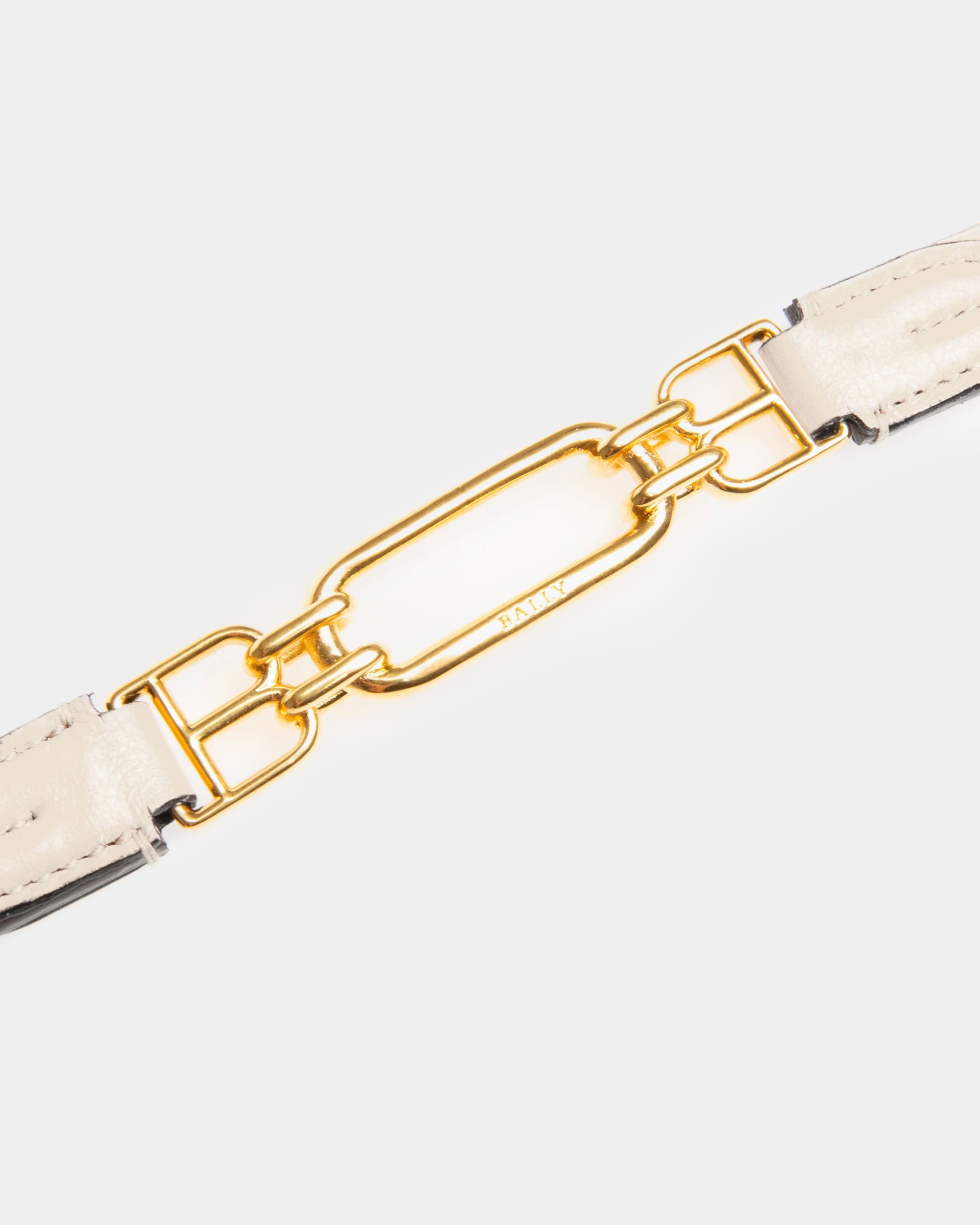Vestige Leather 15Mm Belt In Bone - Women's - Bally - 03