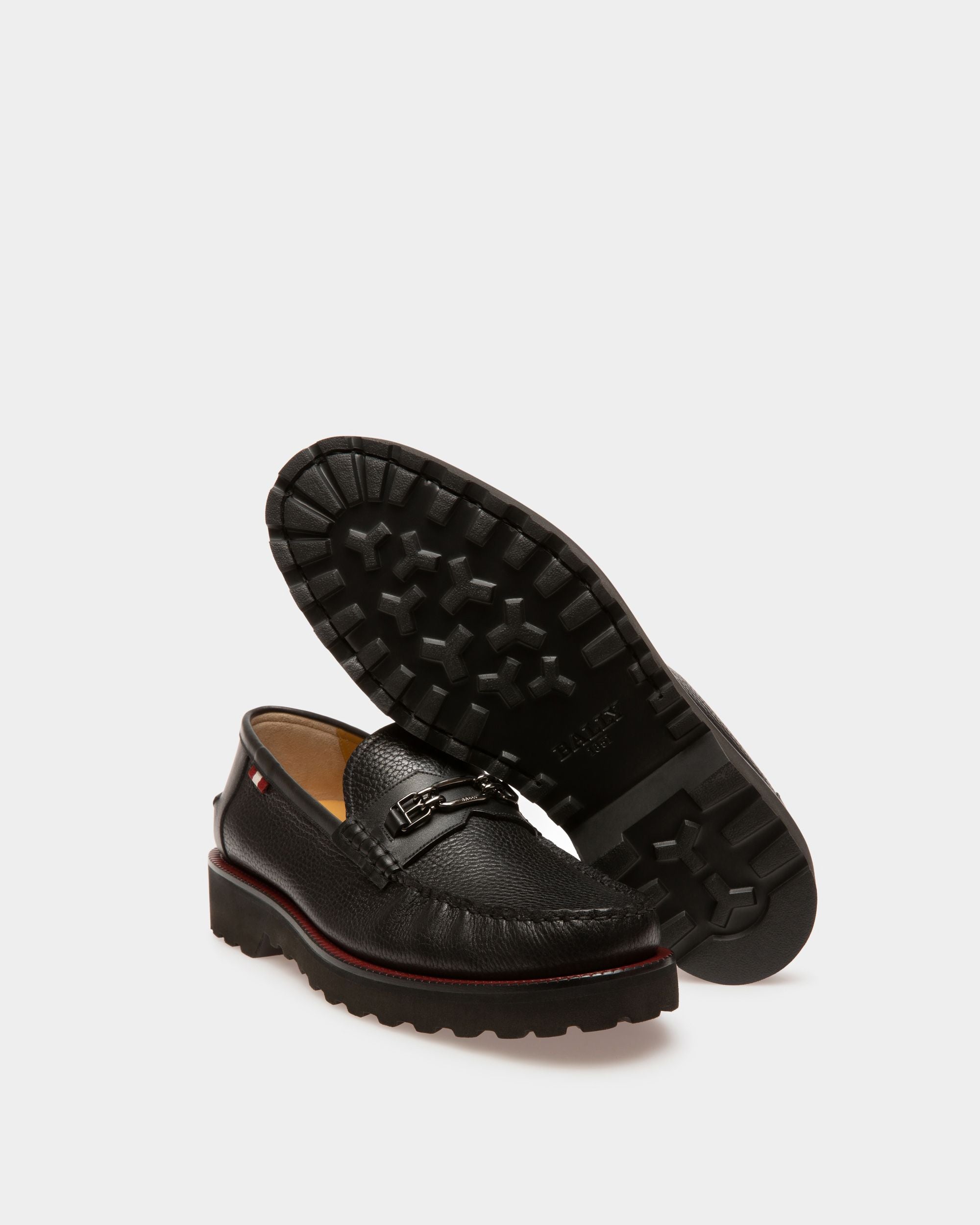 Norrison Leather Moccasins In Black - Men's - Bally - 02