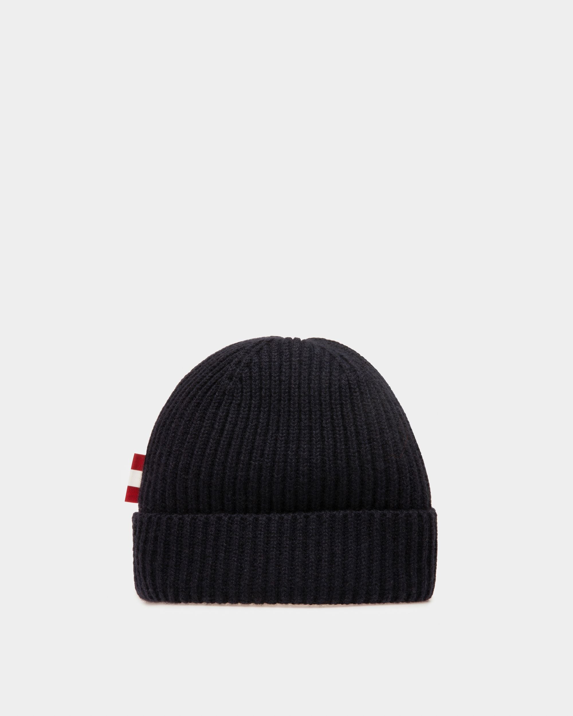 Cashmere Beanie In Navy - Men's - Bally - 01