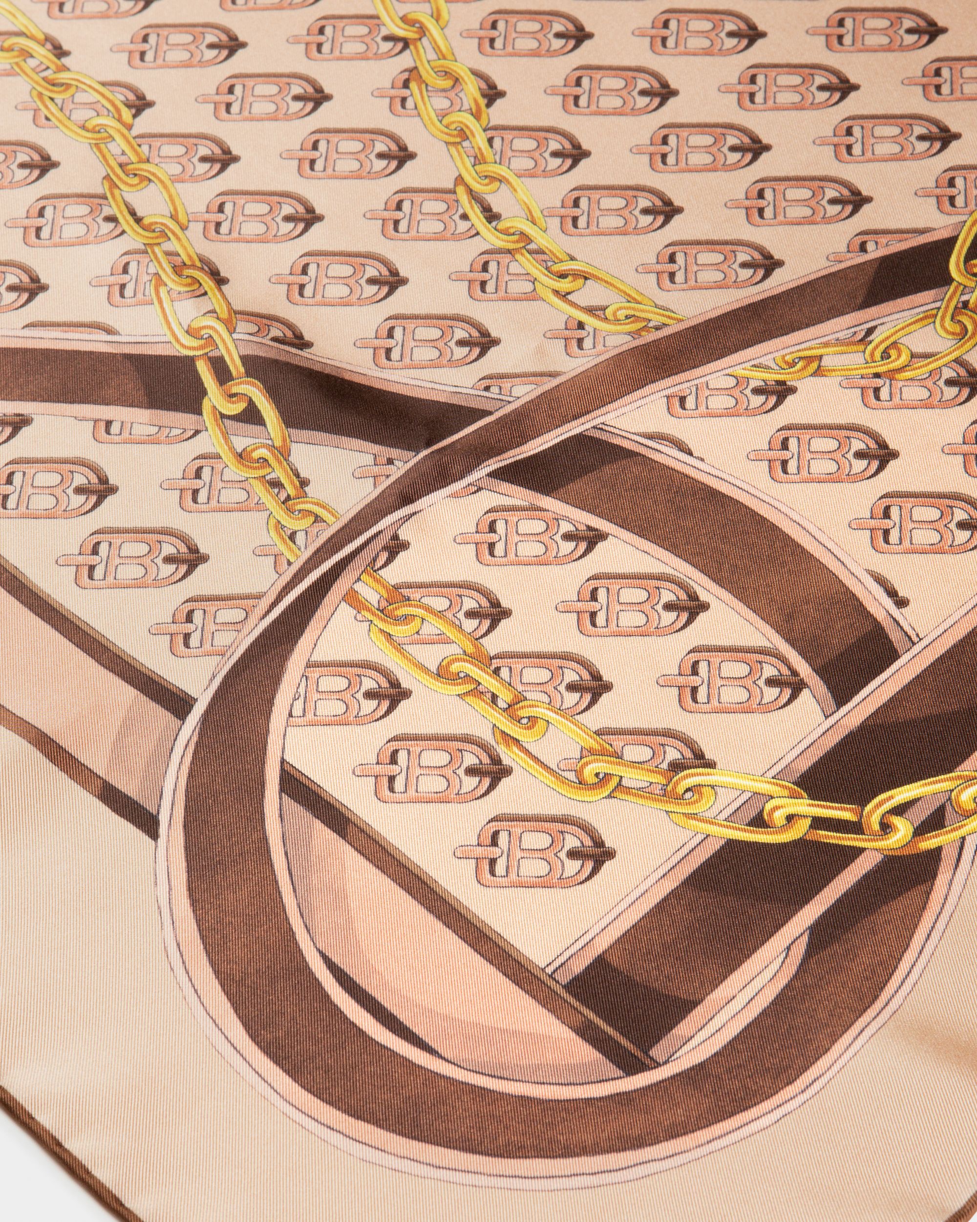 B-Chain Carré Silk Scarf In Blenh Pink - Women's - Bally - 02