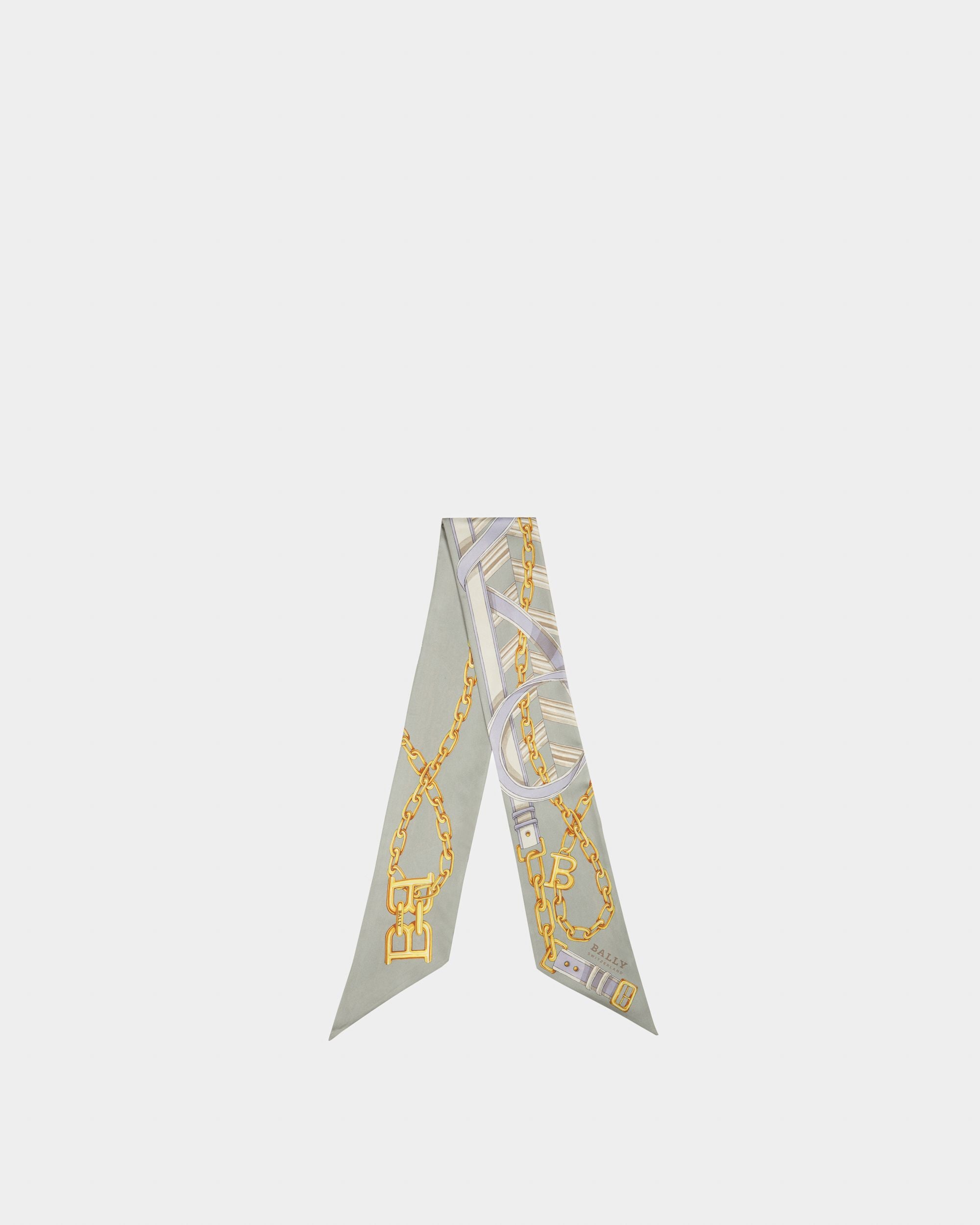 Silk Scarf In Grey - Women's - Bally - 01