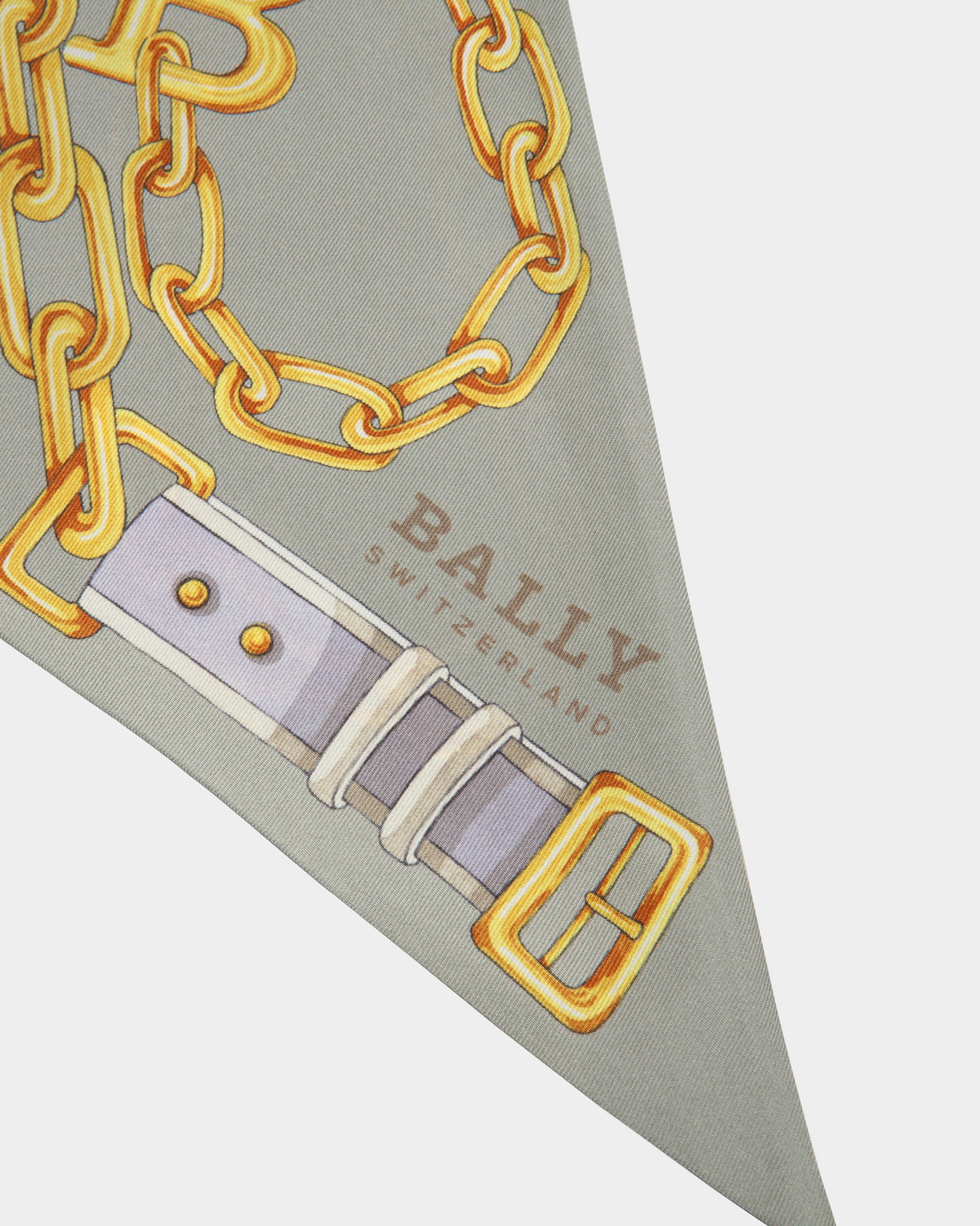 Silk Scarf In Grey - Women's - Bally - 02