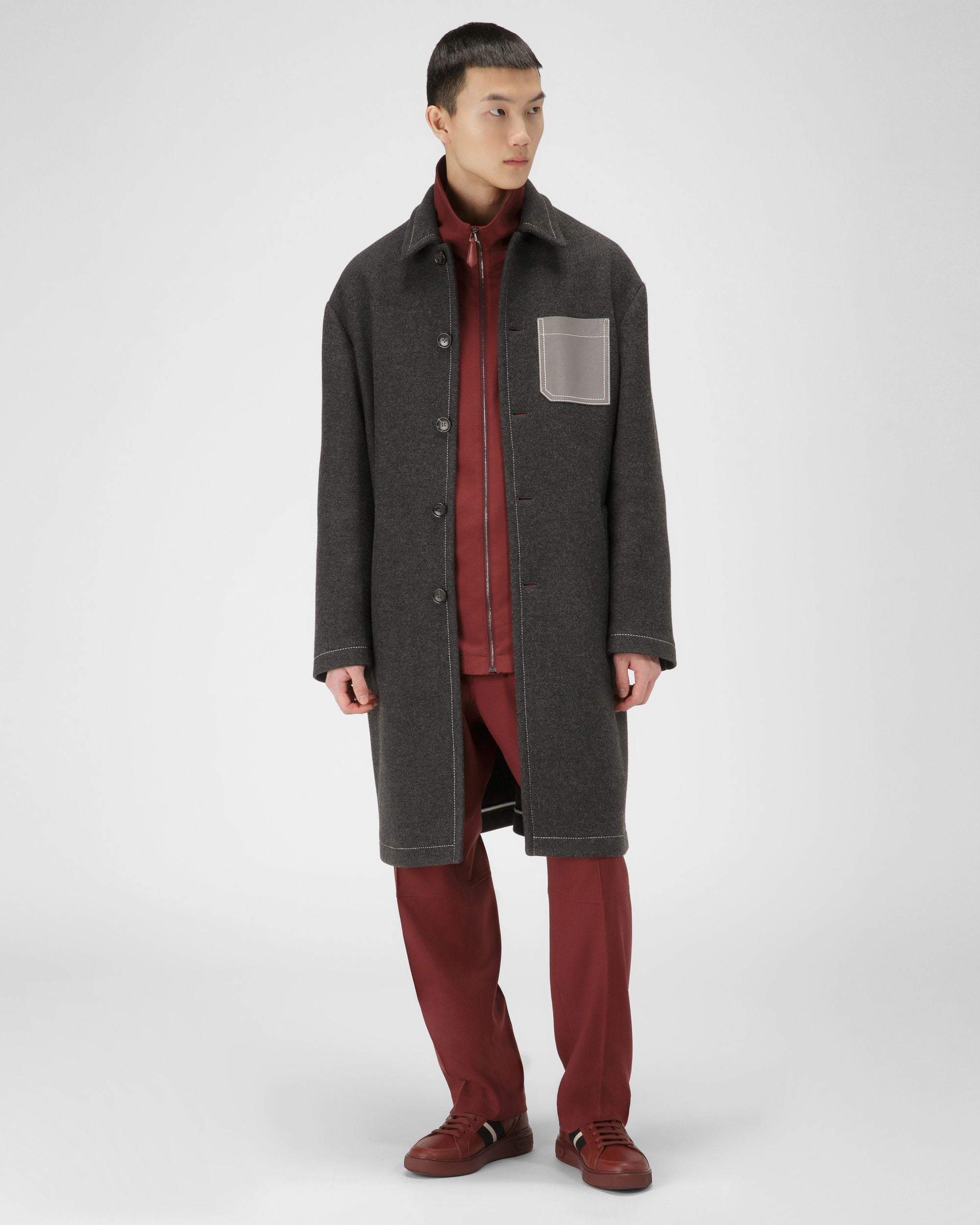 Moony Leather Sneakers In Heritage Red - Men's - Bally - 01