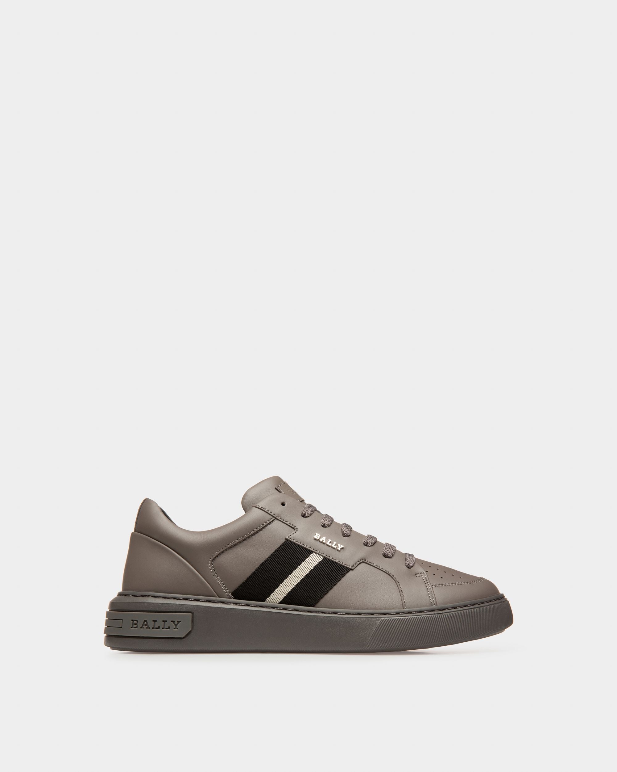 Moony Leather Sneakers In Dark Mineral - Men's - Bally - 01