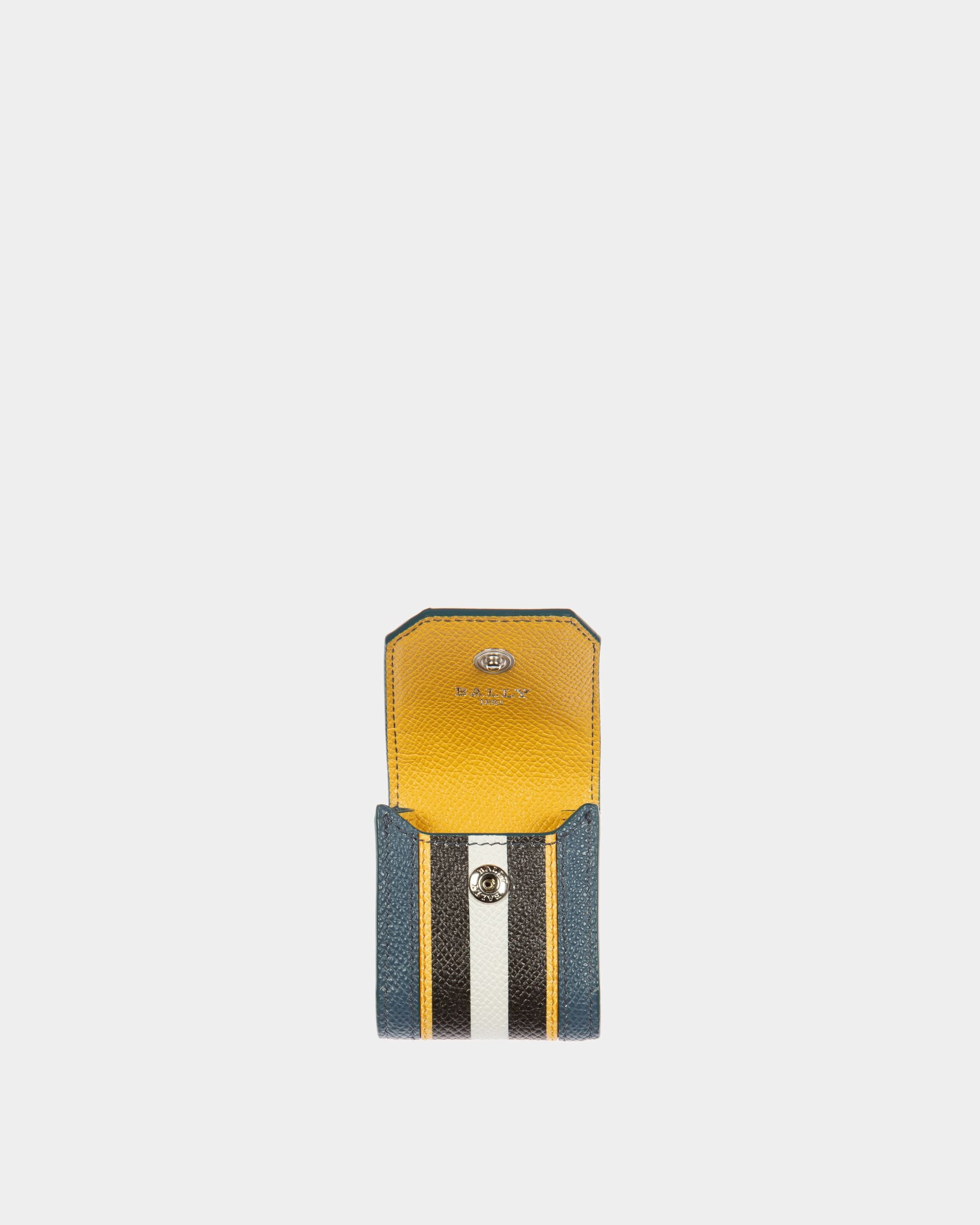 Bearp Leather Airpods Case In Blue - Men's - Bally - 03