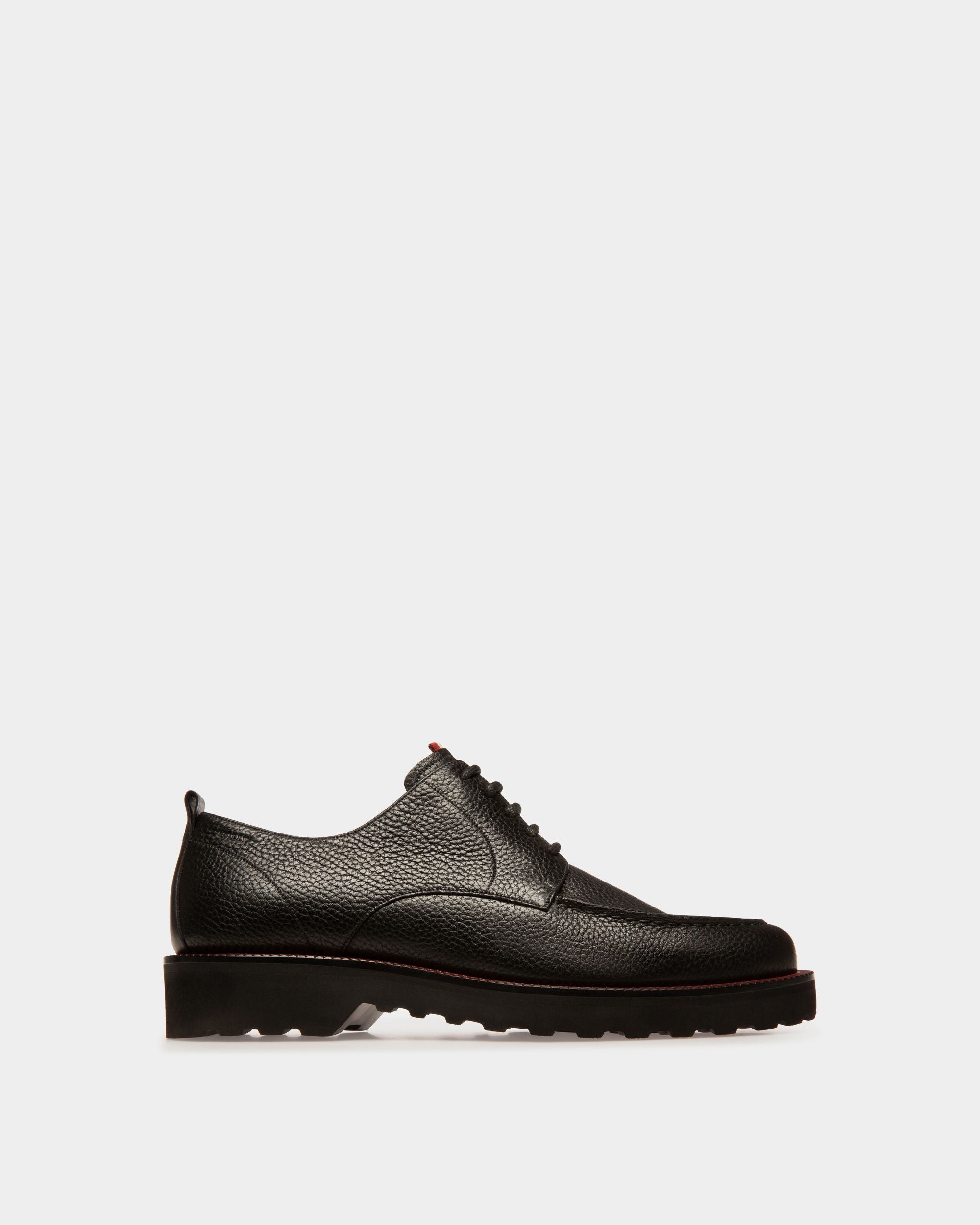 Nottingham Derby in Black Grained Leather - Men's - Bally - 01