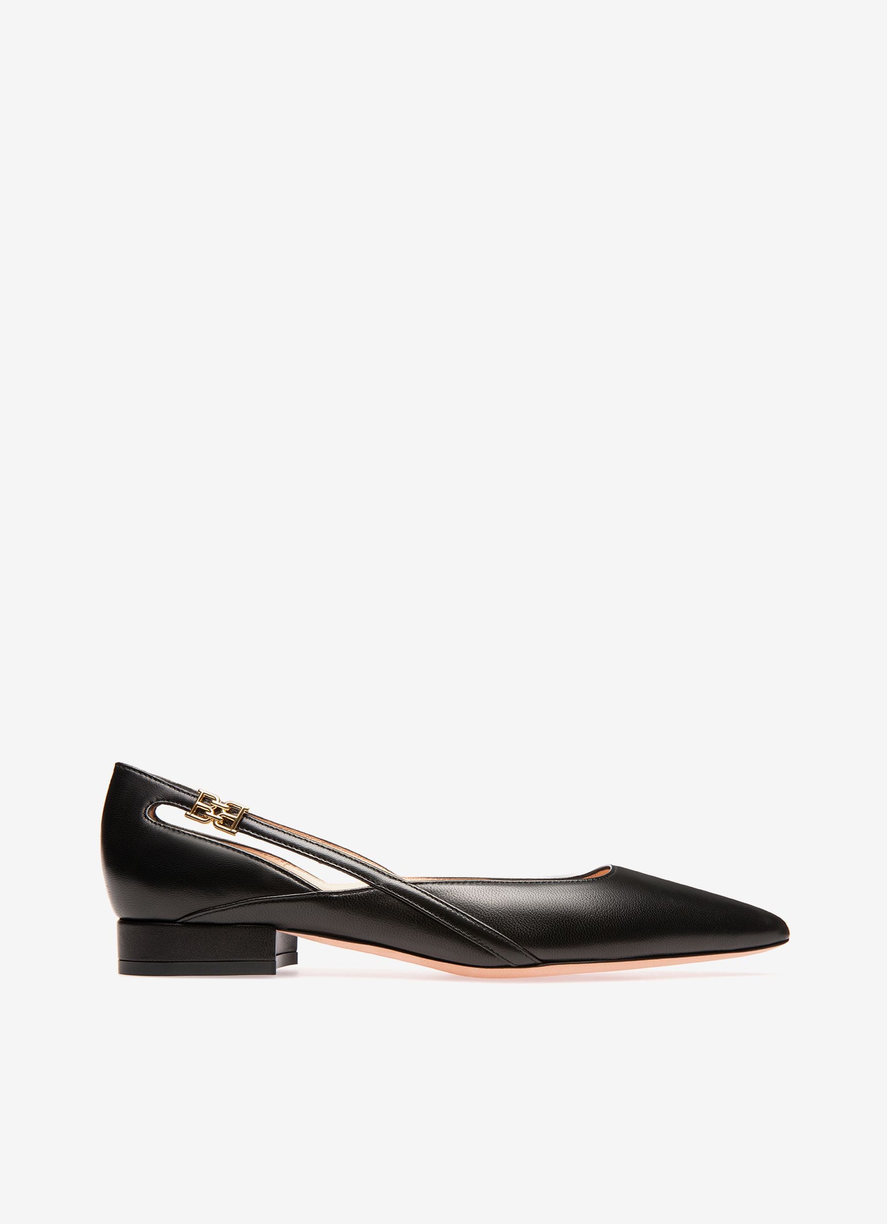 Elsa Flat Leather Flats In Black - Women's - Bally - 01