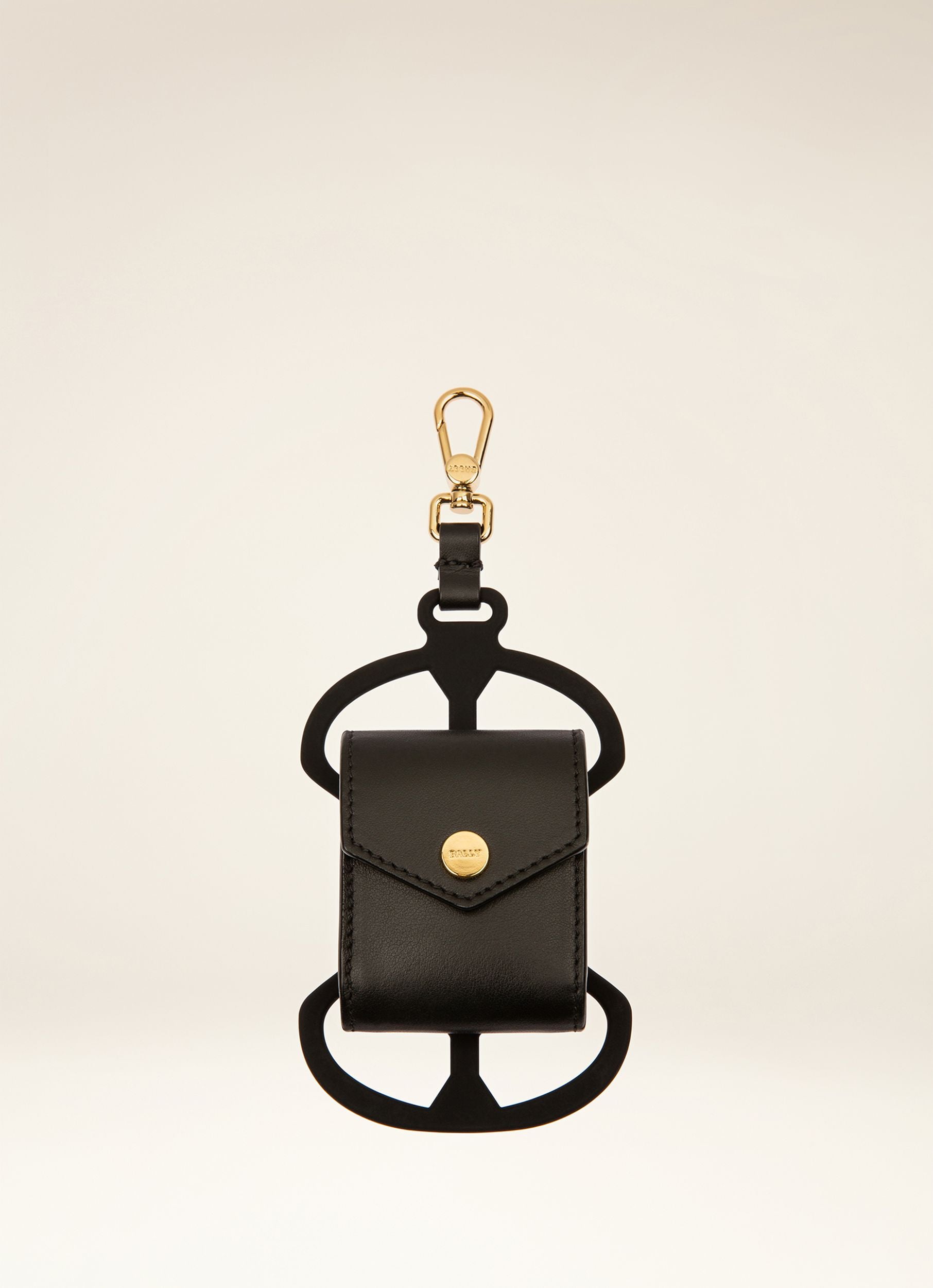 Stefy Leather Phone Holder In Black - Women's - Bally - 06