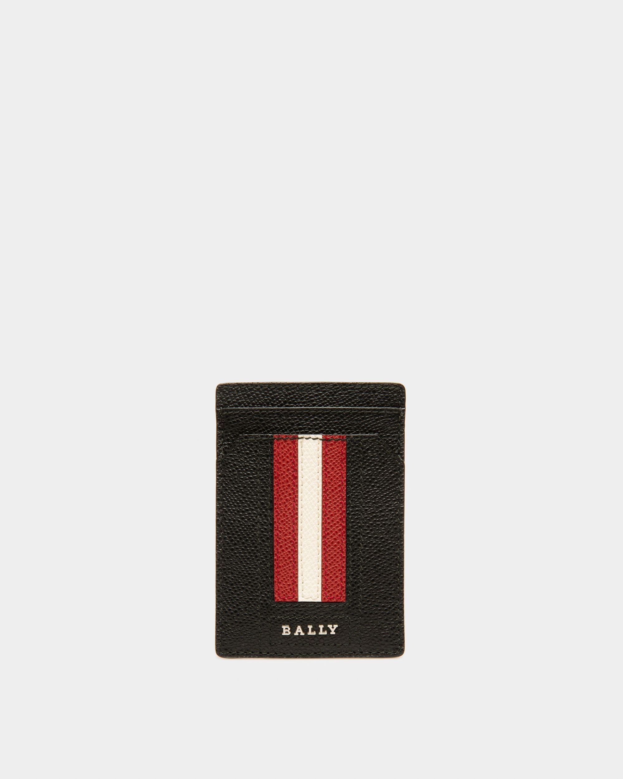 Taedy Leather Card Holder In Black - Men's - Bally - 01