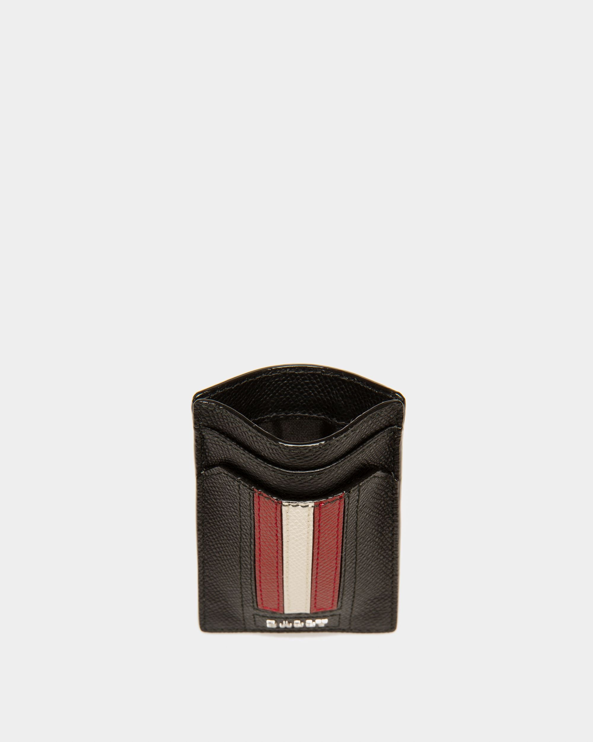 Taedy Leather Card Holder In Black - Men's - Bally - 03