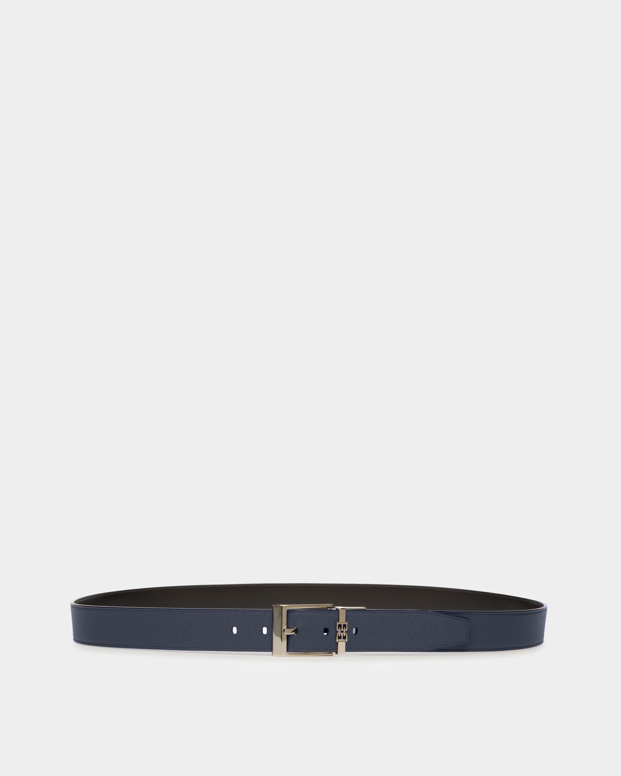 Parker Leather 35Mm Belt In Navy & Black - Men's - Bally - 01