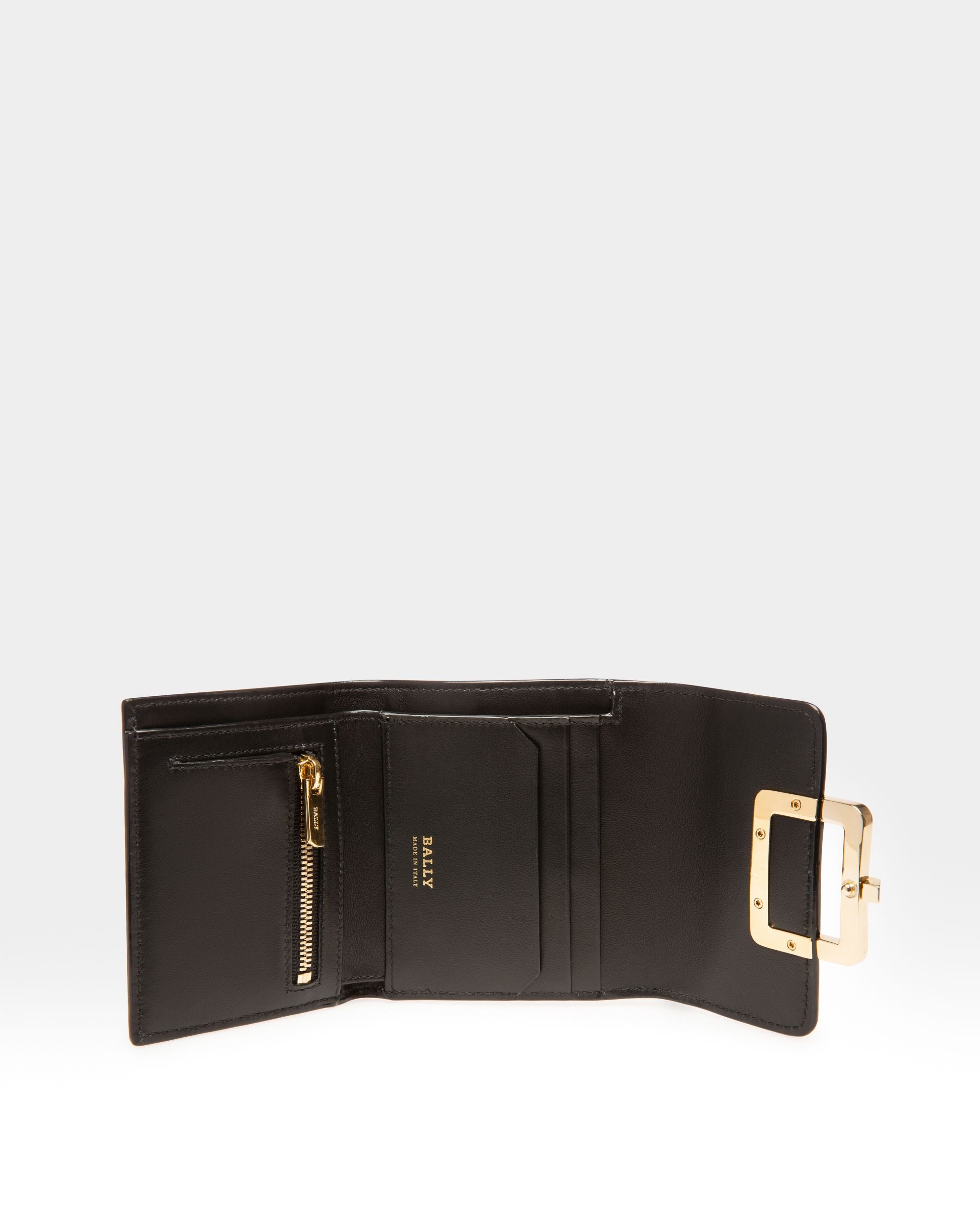 Josy Leather French Wallet In Black - Women's - Bally - 03