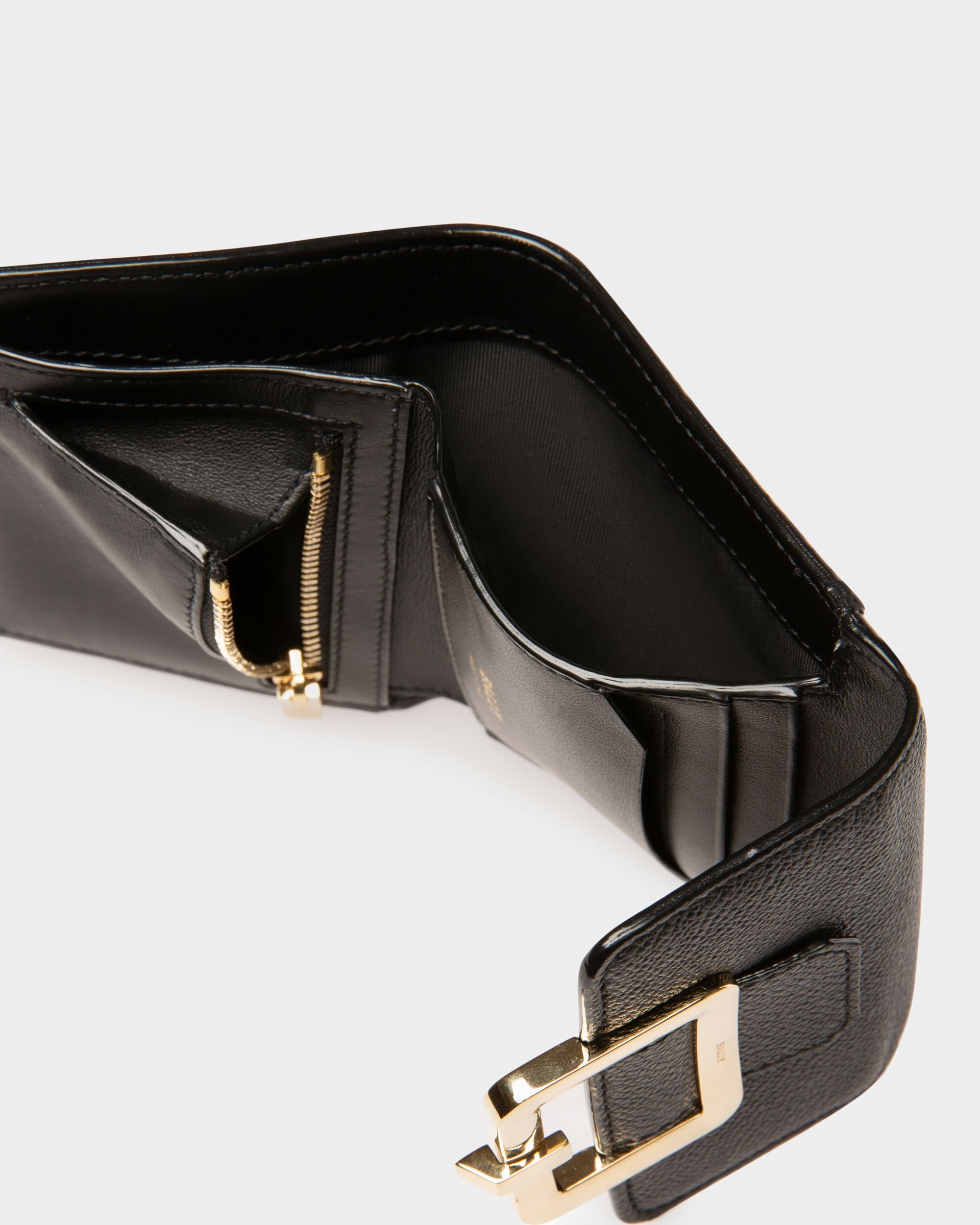Josy Leather French Wallet In Black - Women's - Bally - 04