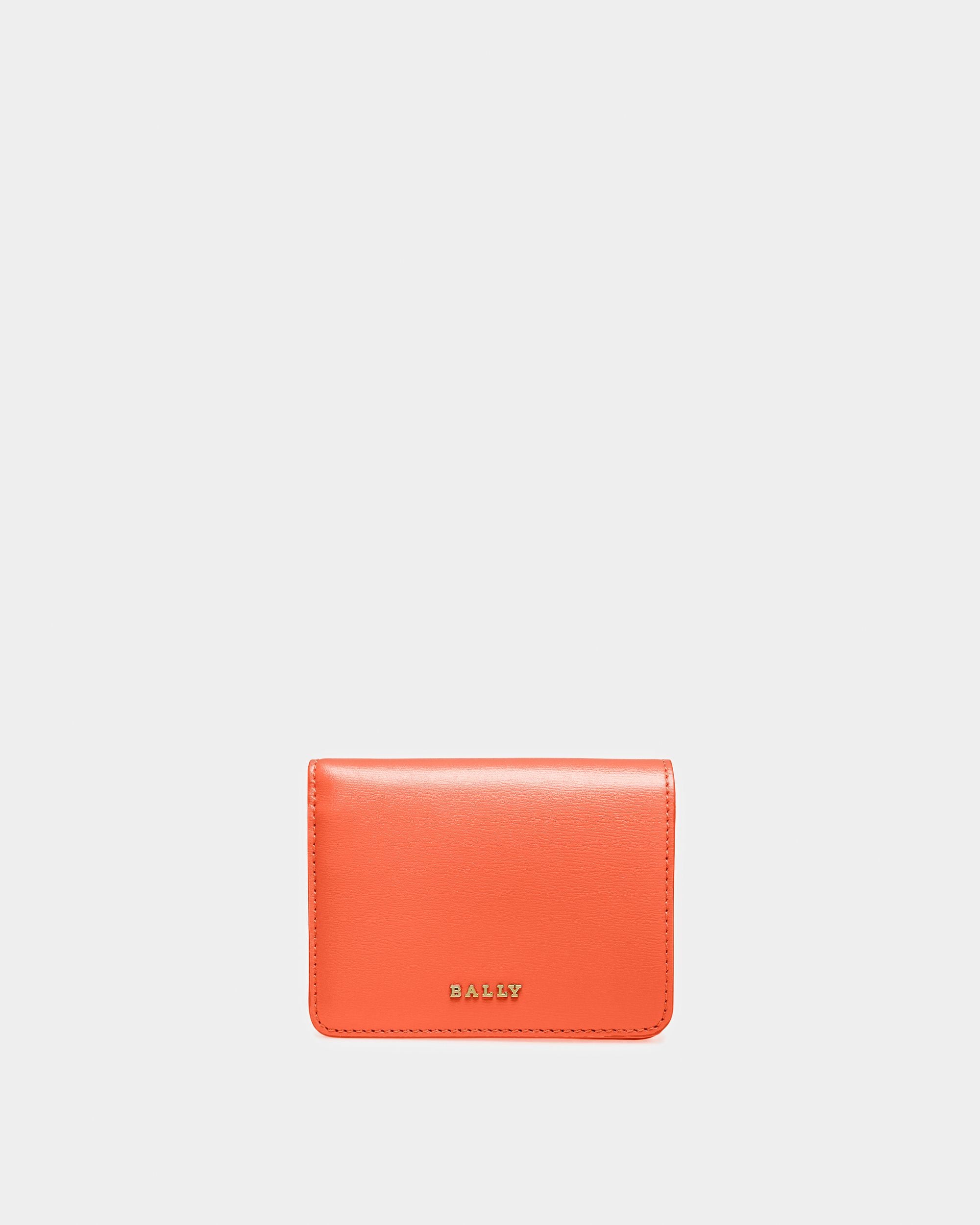 Lettes Leather Business Card Holder In Orange - Women's - Bally - 01