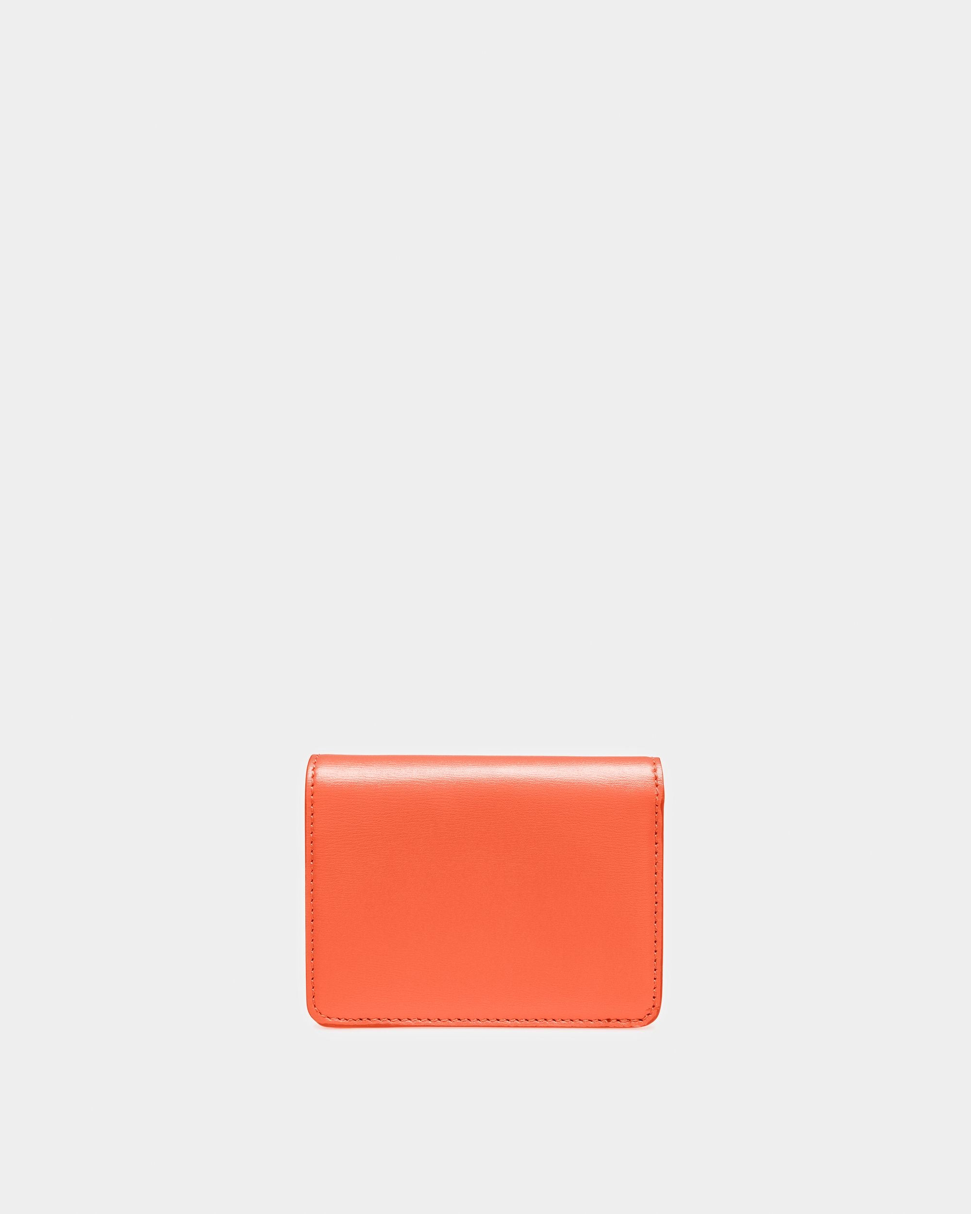 Lettes Leather Business Card Holder In Orange - Women's - Bally - 02
