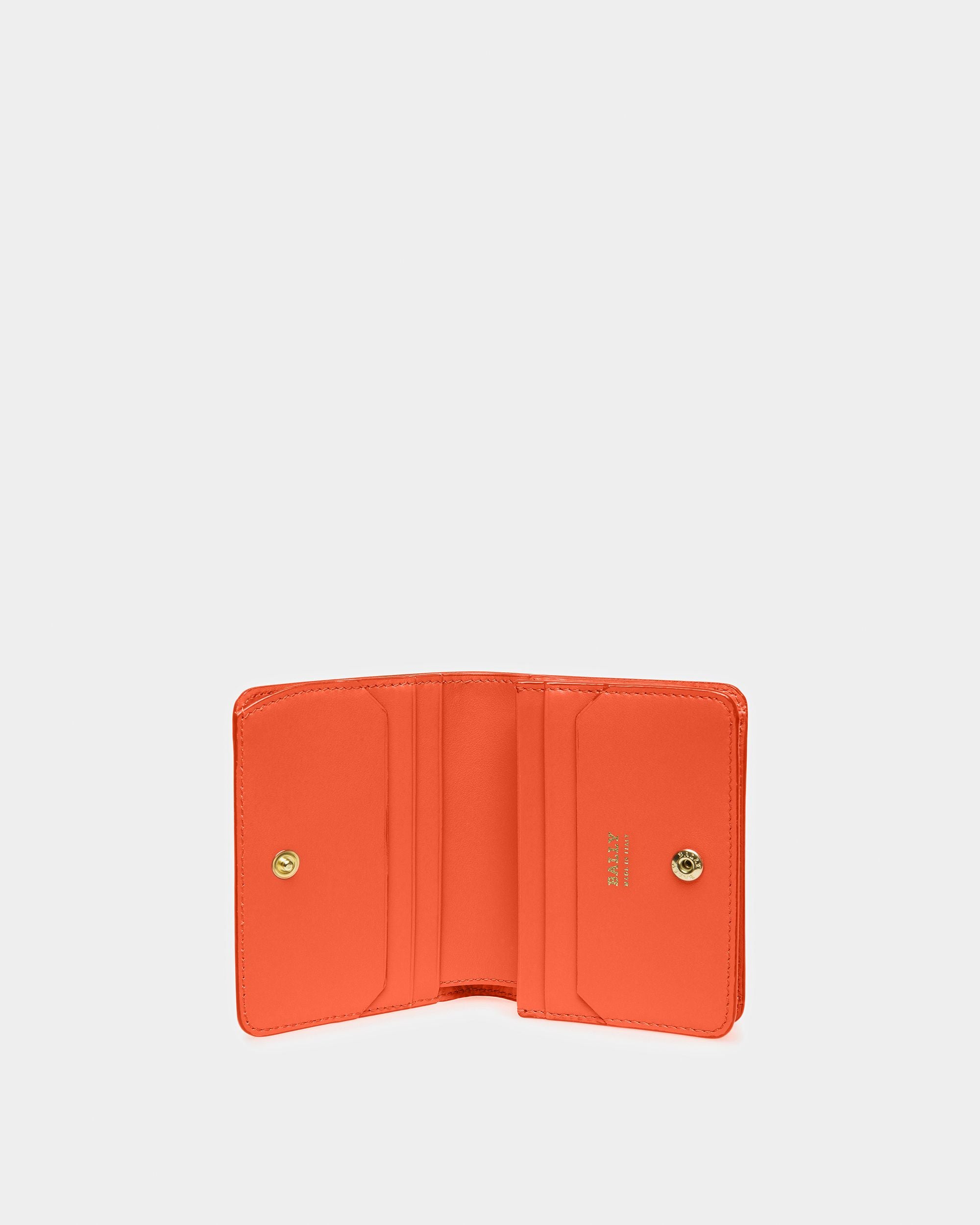 Lettes Leather Business Card Holder In Orange - Women's - Bally - 03
