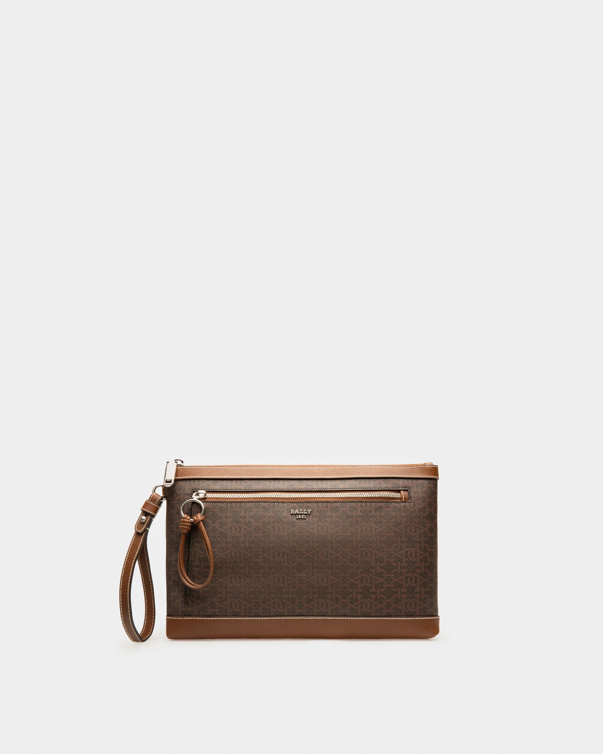 Hanley Tpu Clutch Bag In Brown - Men's - Bally - 01
