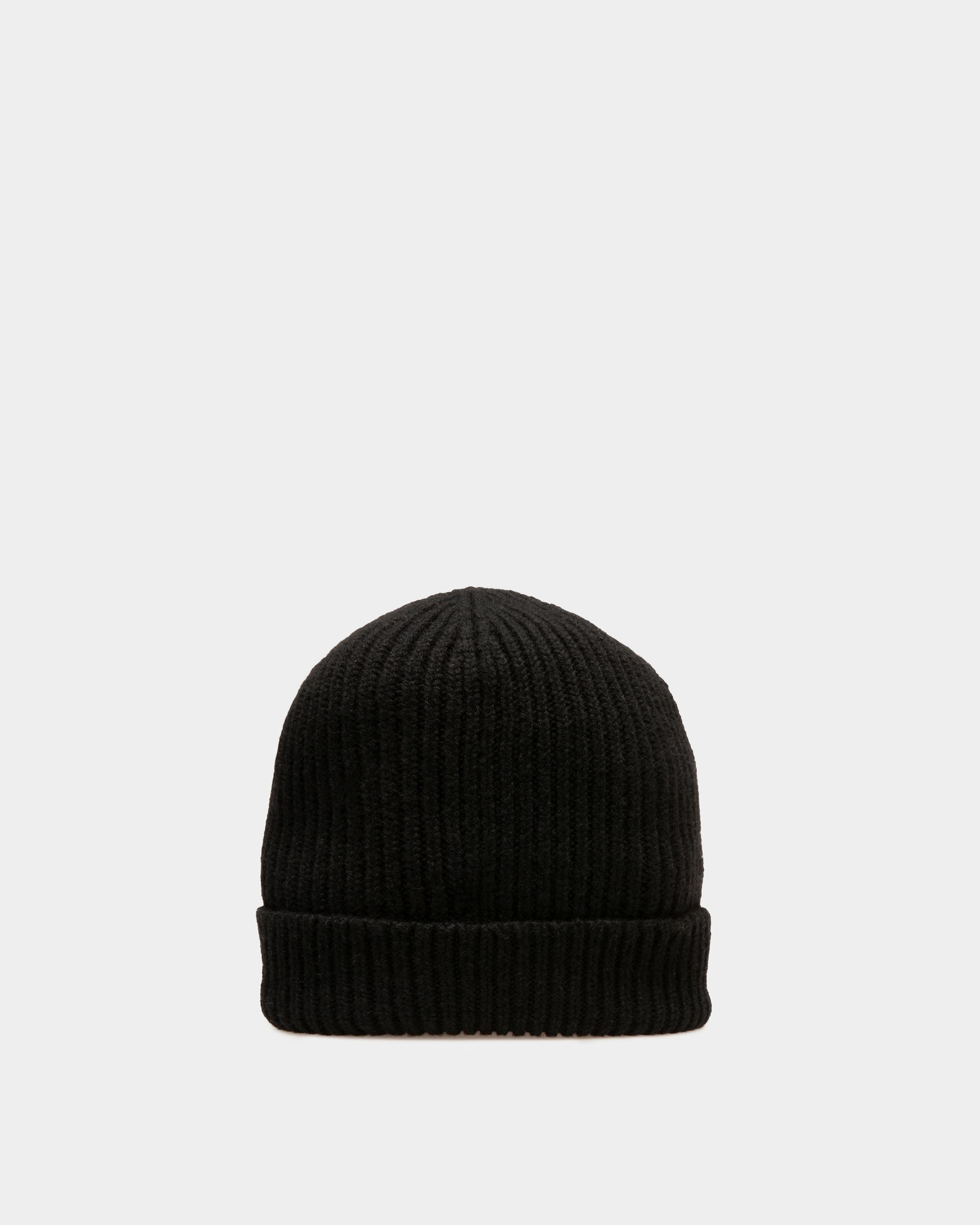 Eco-Cashmere Beanie Hat In Black - Men's - Bally - 02