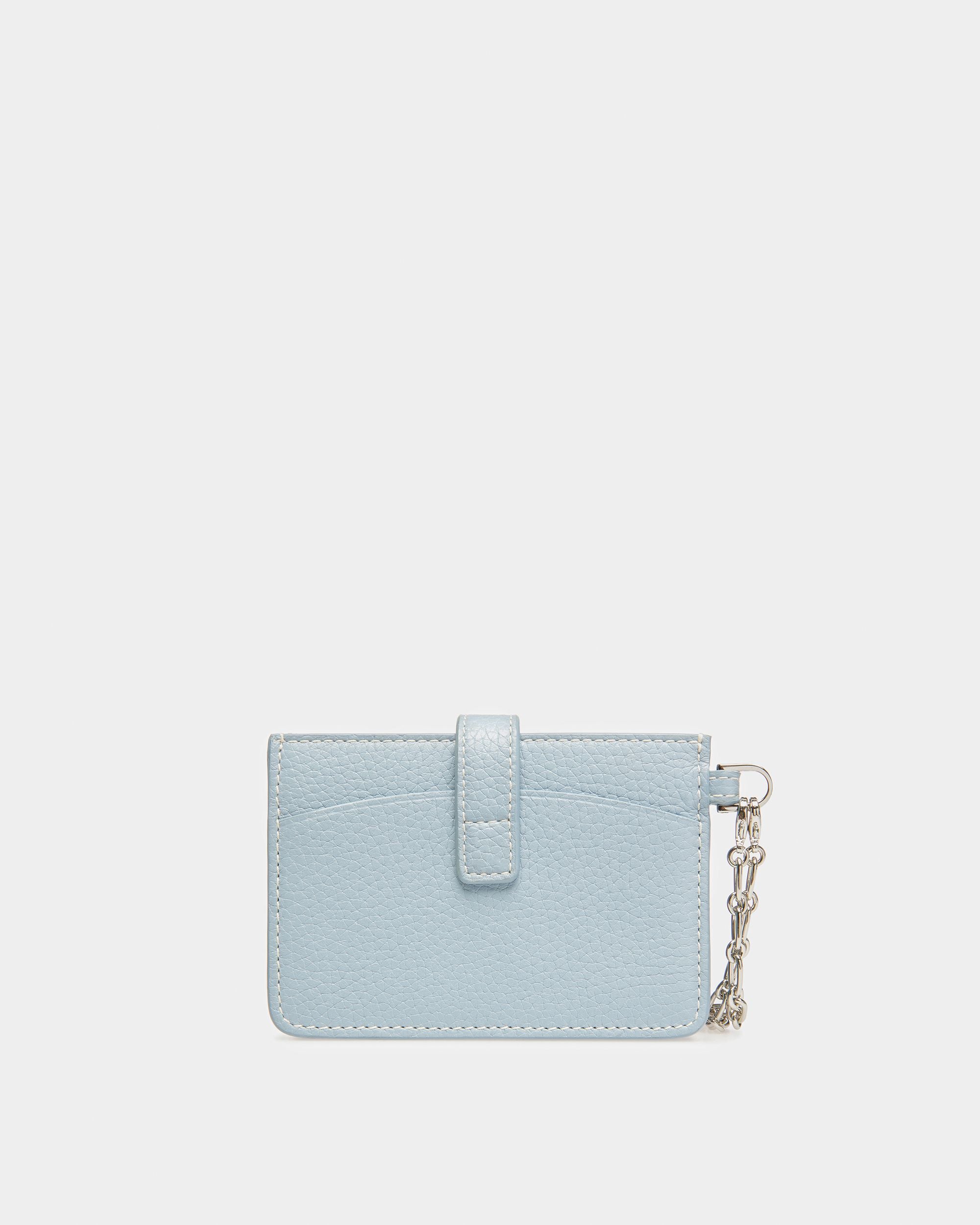 Ava Leather Card Holder In Light Blue - Women's - Bally - 02