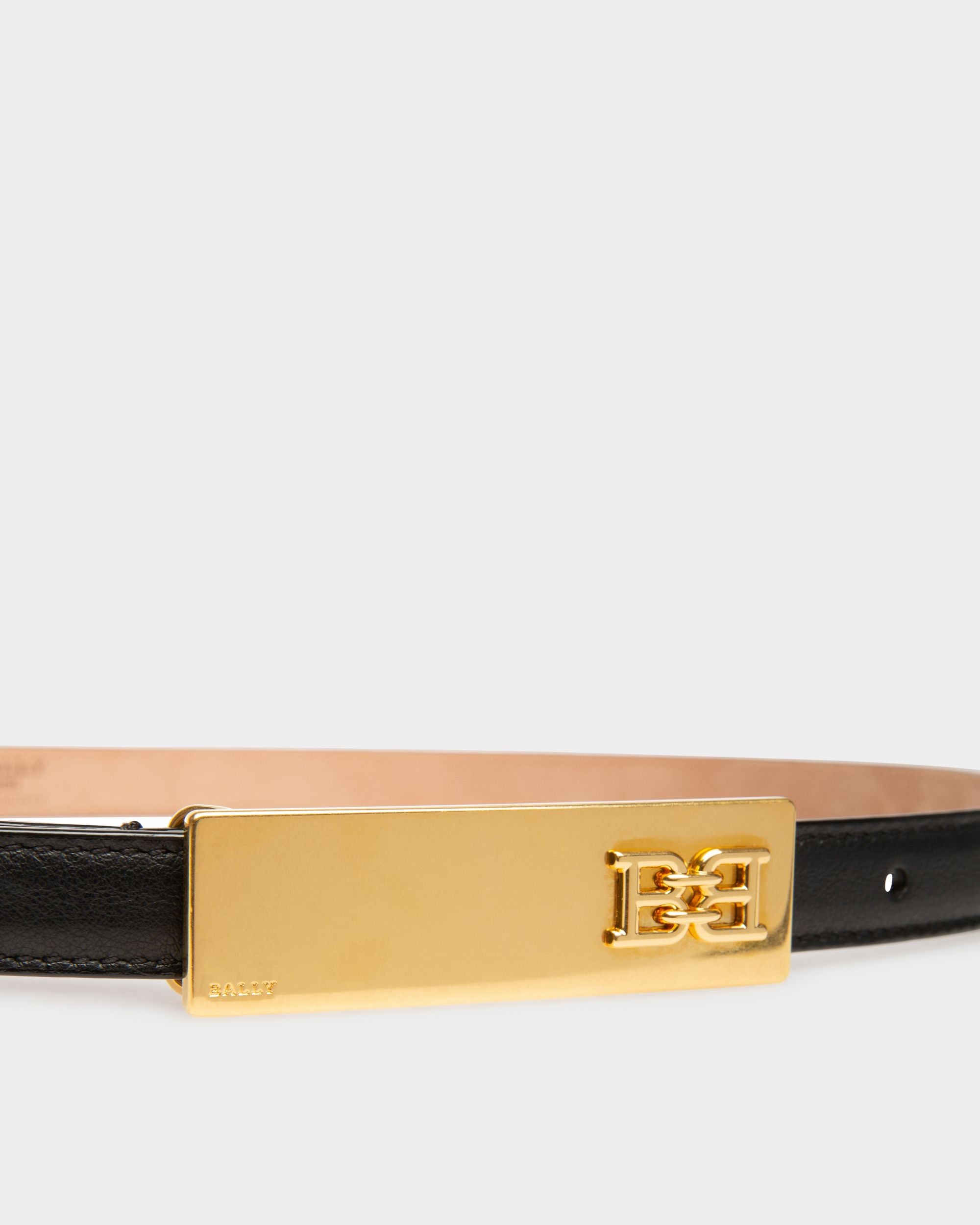 Blane Leather 15Mm Belt In Black - Women's - Bally - 03