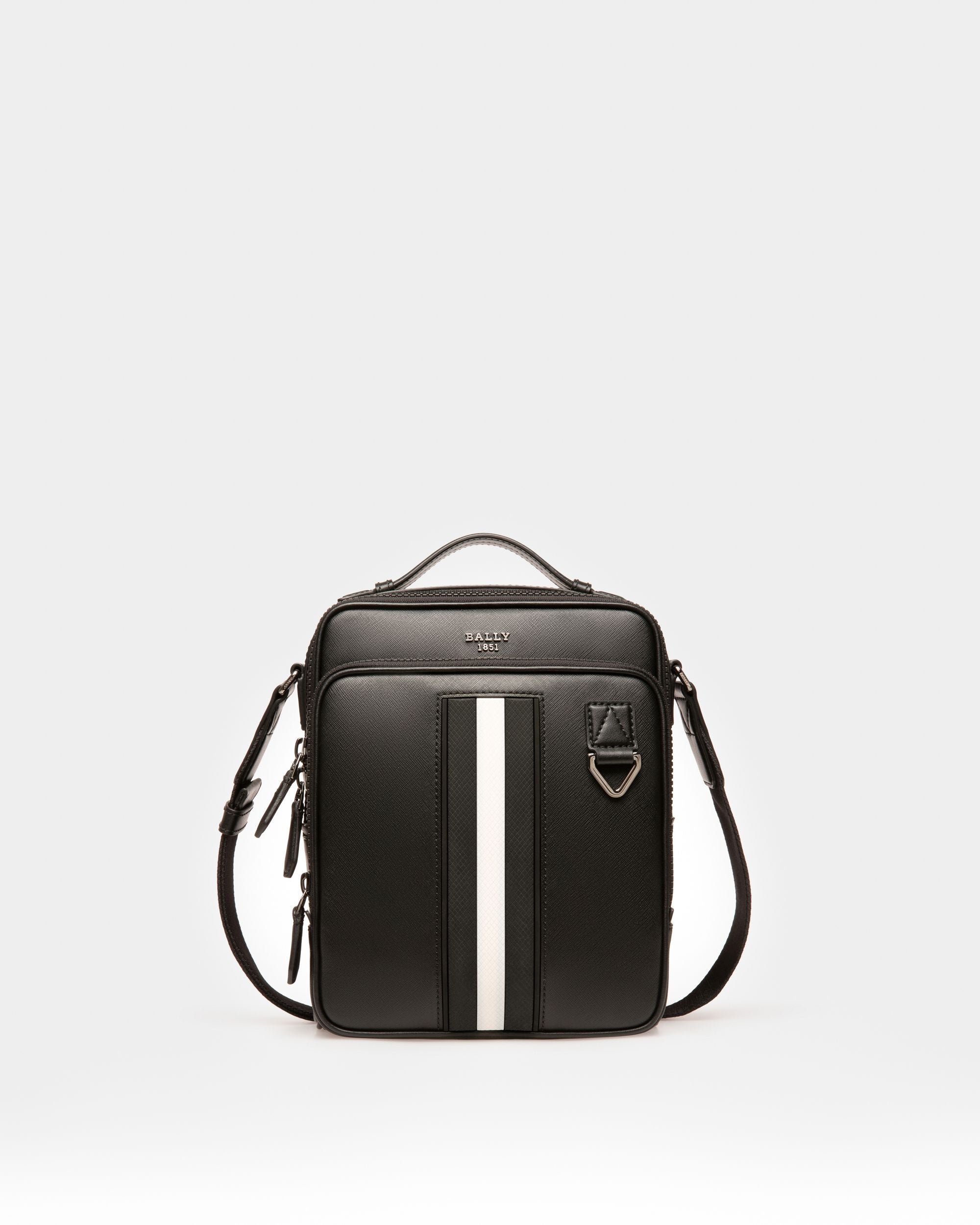 Mackao Leather Crossbody Bag In Black - Men's - Bally - 01