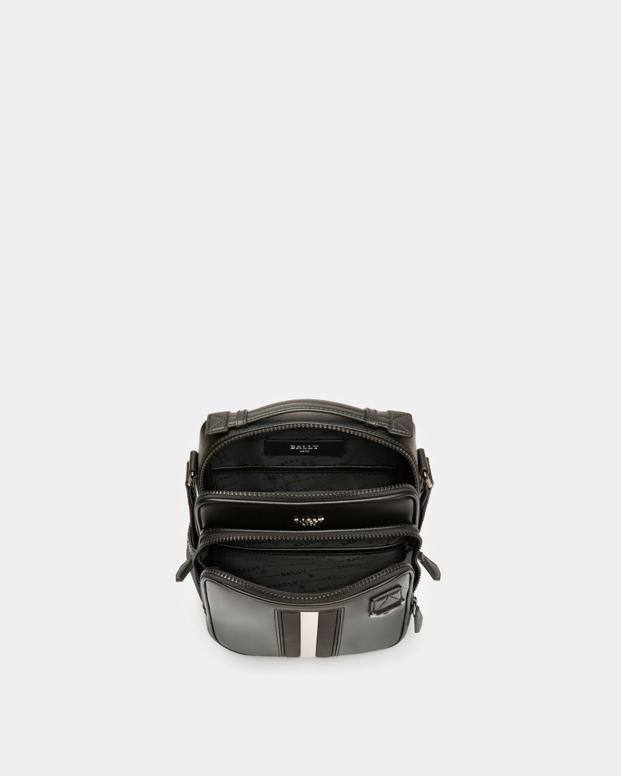 Mackao Leather Crossbody Bag In Black - Men's - Bally - 05