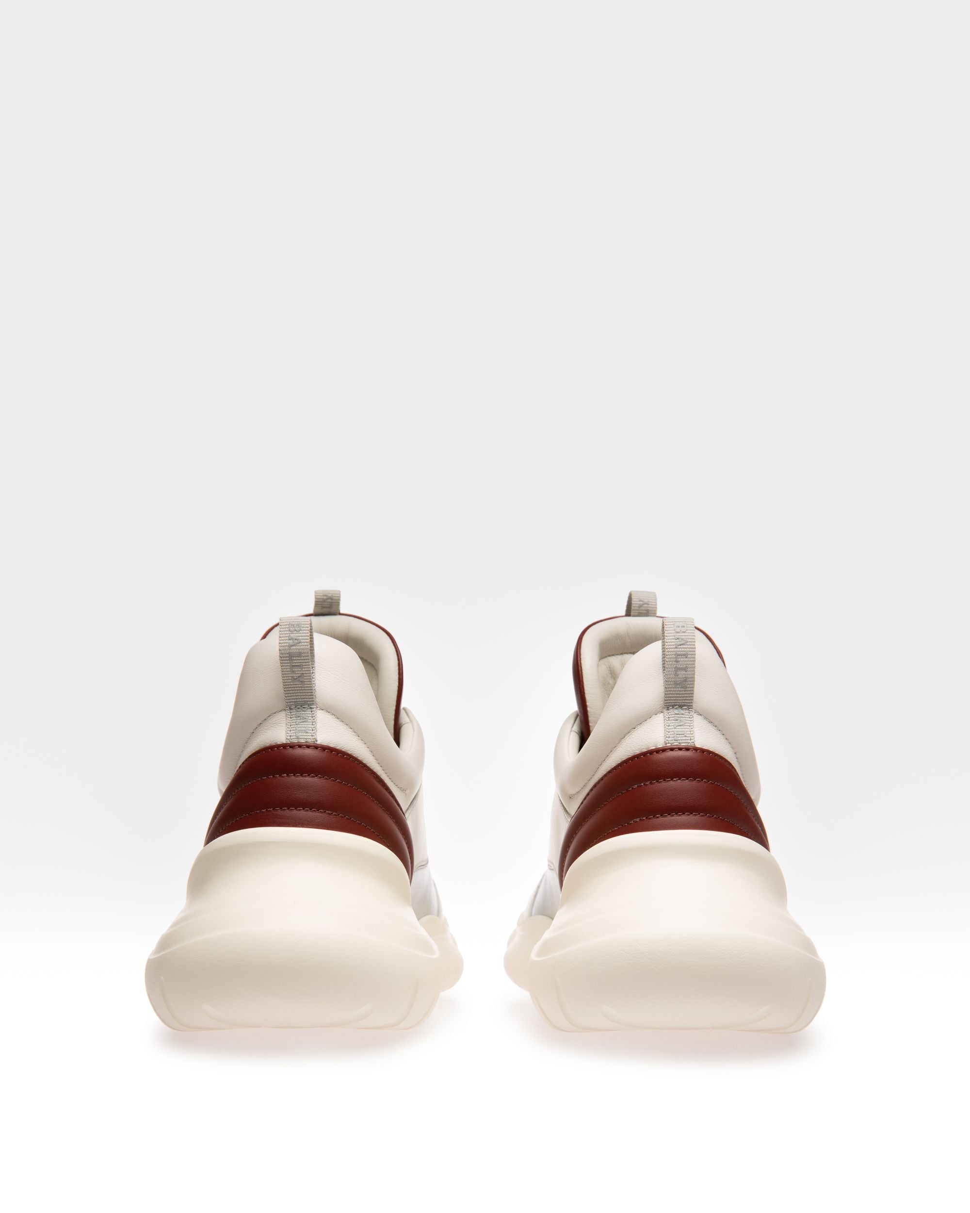 Claires Leather Sneakers In White & Heritage Red - Women's - Bally - 03