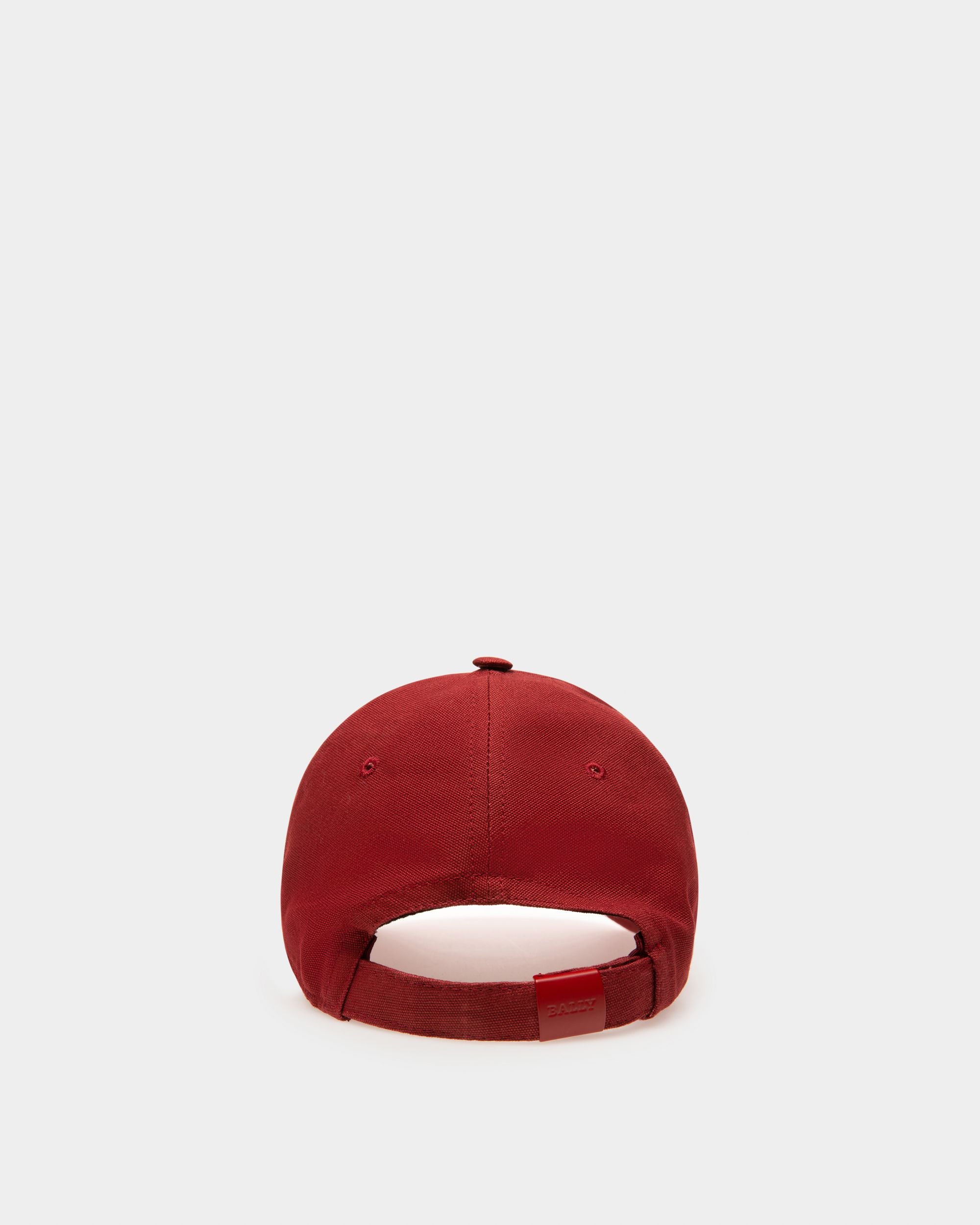 Cotton Baseball Cap In Bally Red - Men's - Bally - 02
