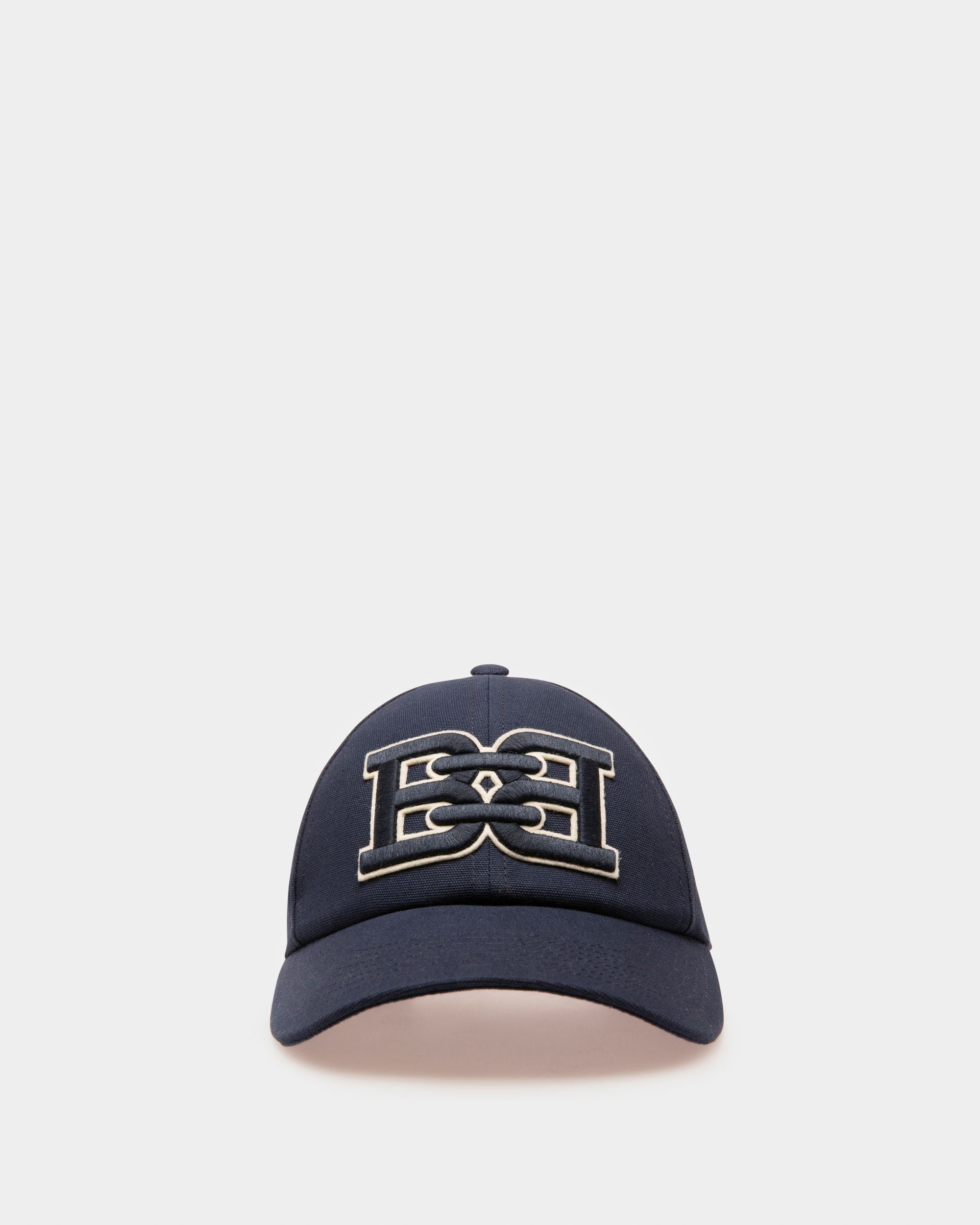 Cotton Baseball Cap In Navy - Men's - Bally - 01