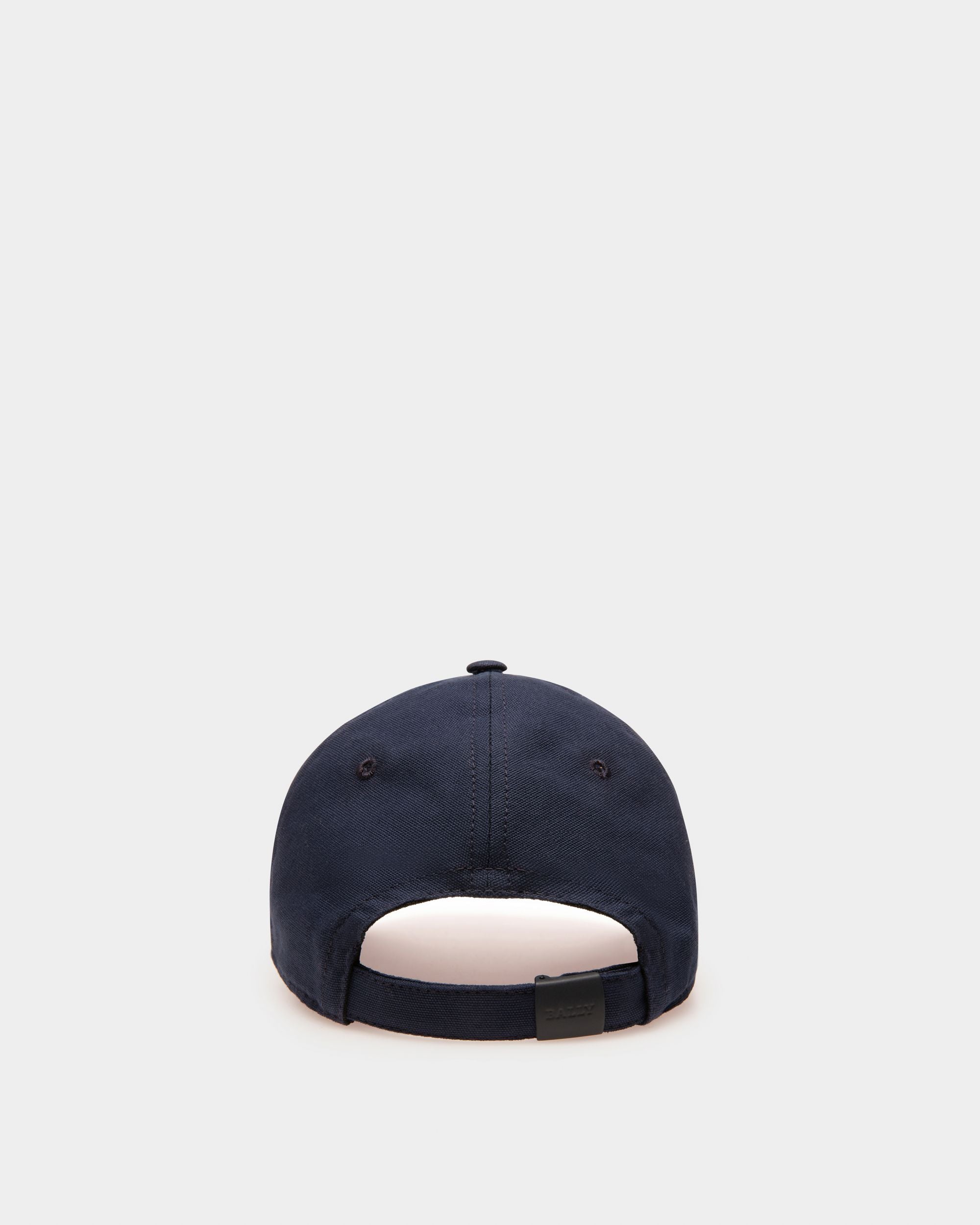 Cotton Baseball Cap In Navy - Men's - Bally - 02