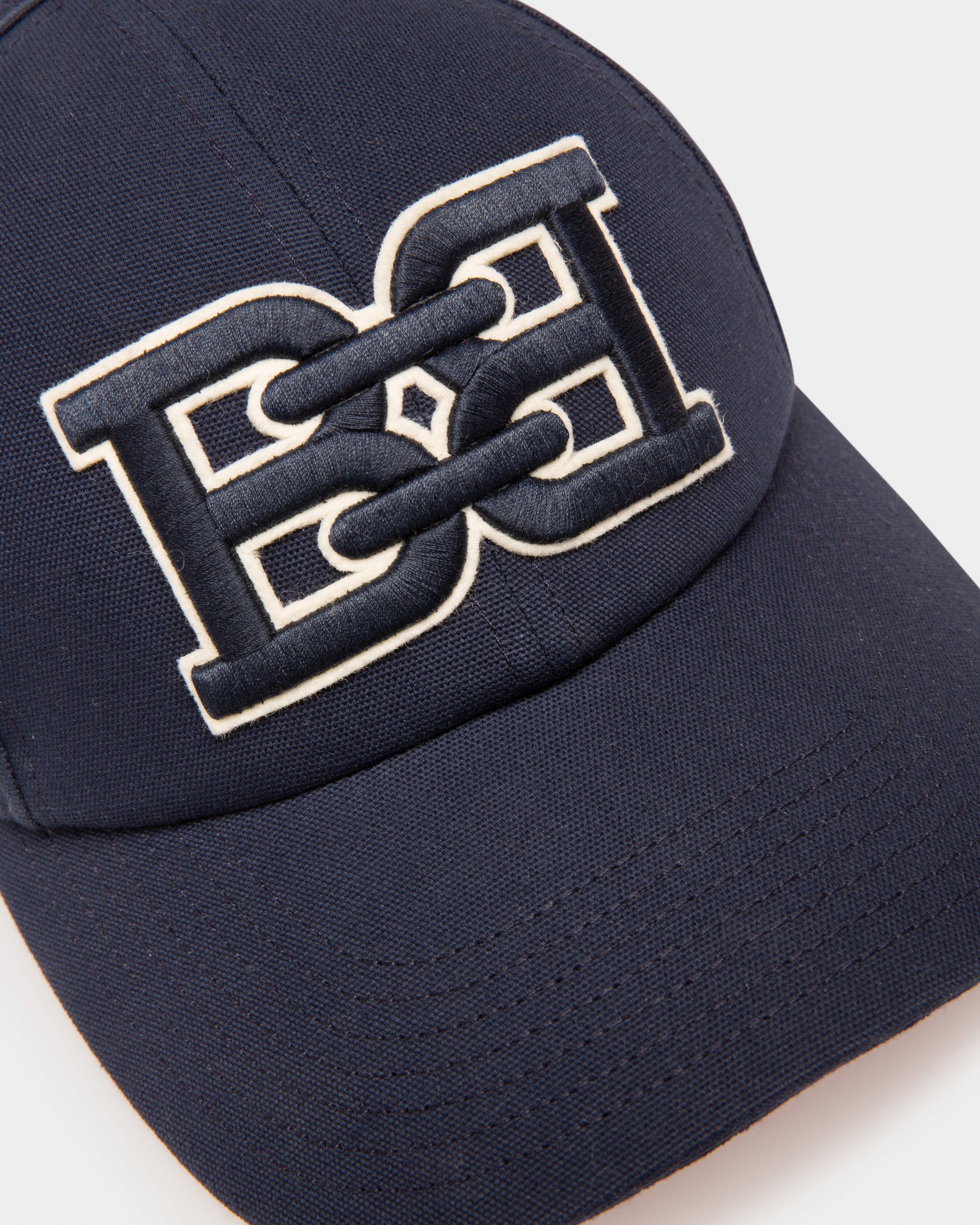 Cotton Baseball Cap In Navy - Men's - Bally - 03