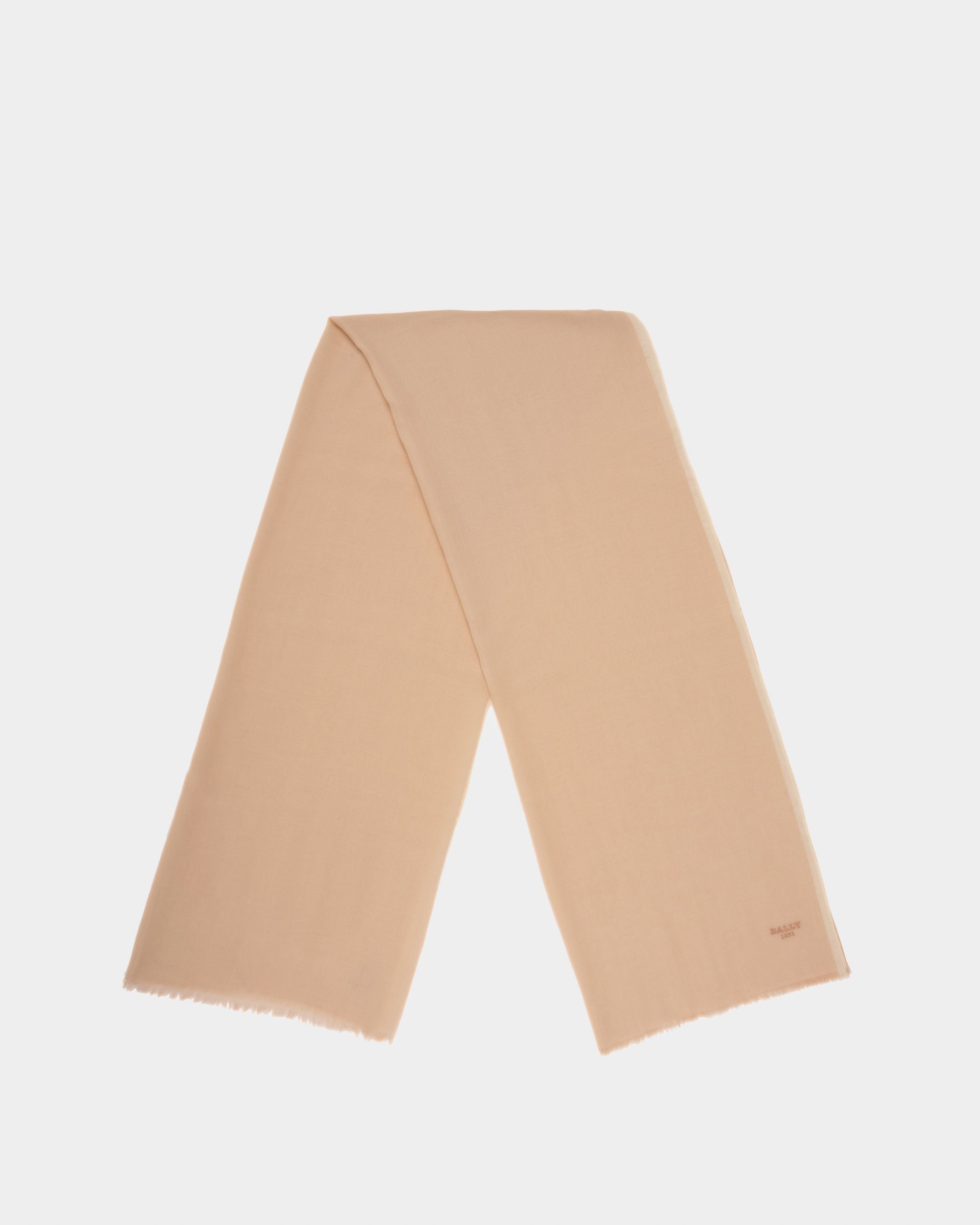Cashmere Mix Scarf In Tan - Women's - Bally - 01