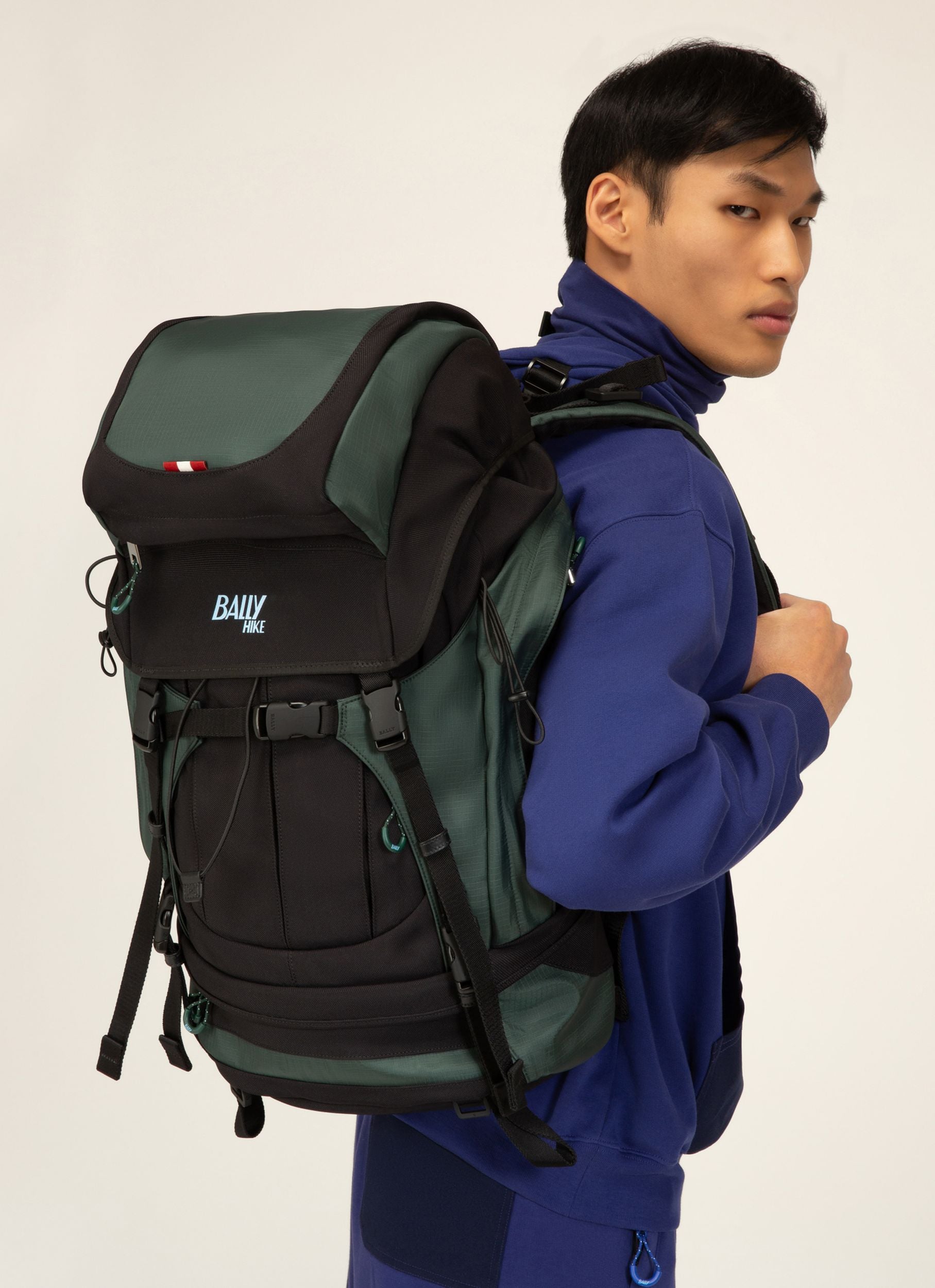 Bally Hike 3 Fabric Backpack In Black & Green - Men's - Bally - 03