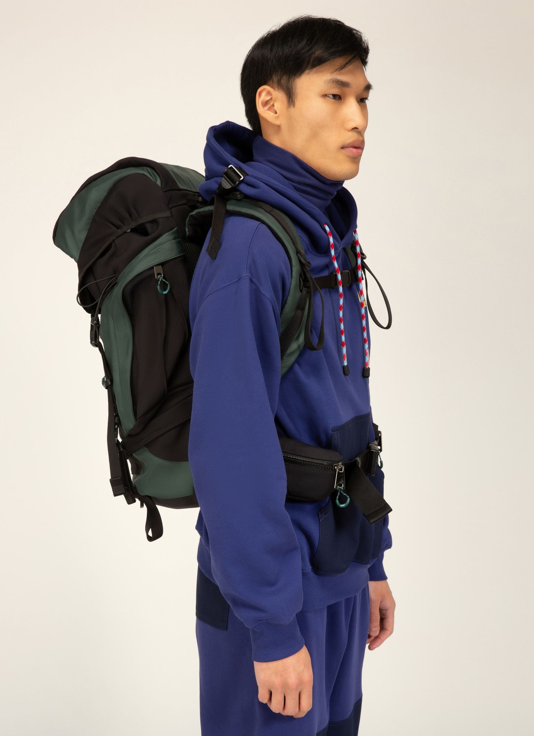 Bally Hike 3 Fabric Backpack In Black & Green - Men's - Bally - 04