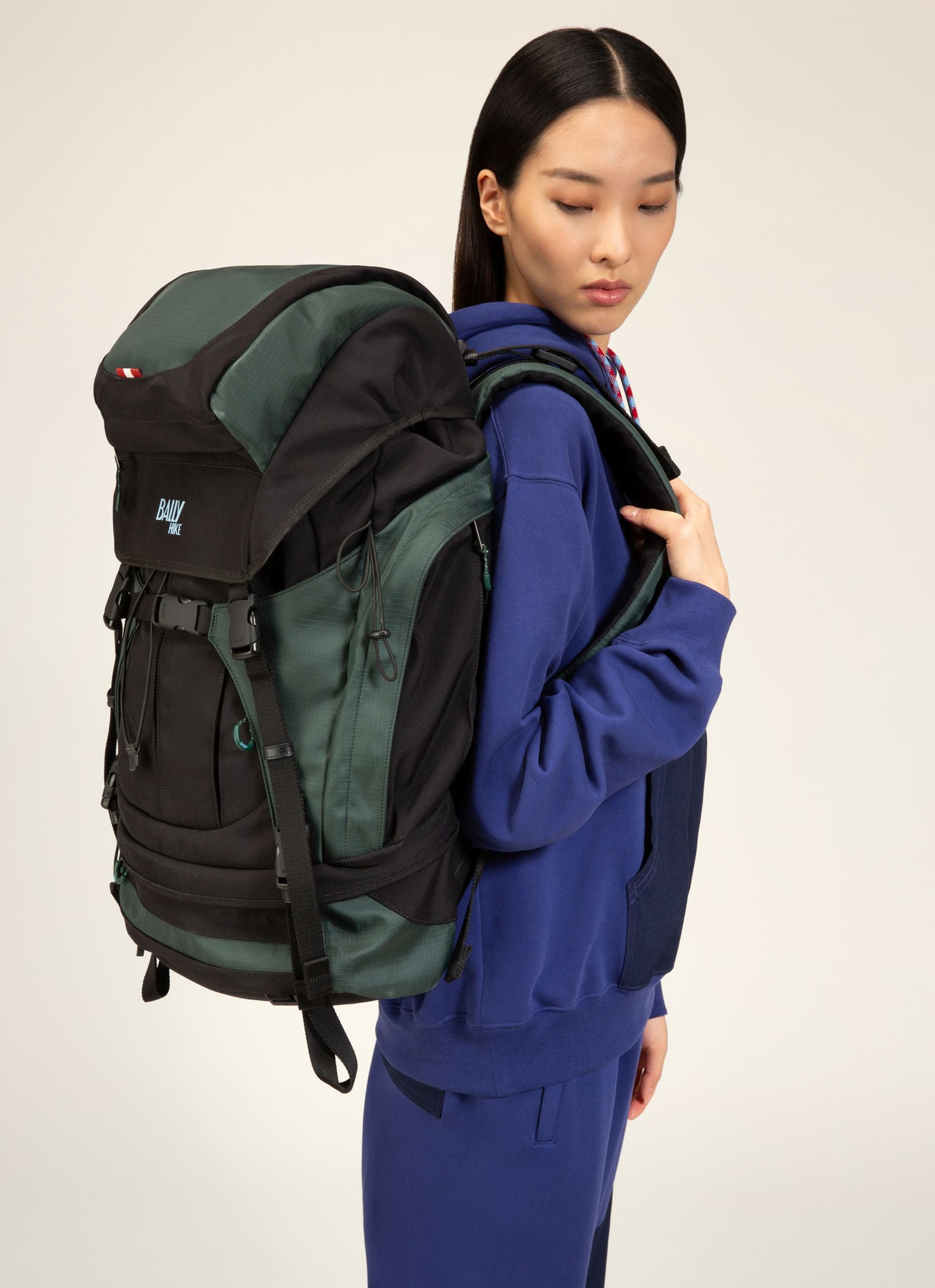 Bally Hike 3 Fabric Backpack In Black & Green - Men's - Bally - 06