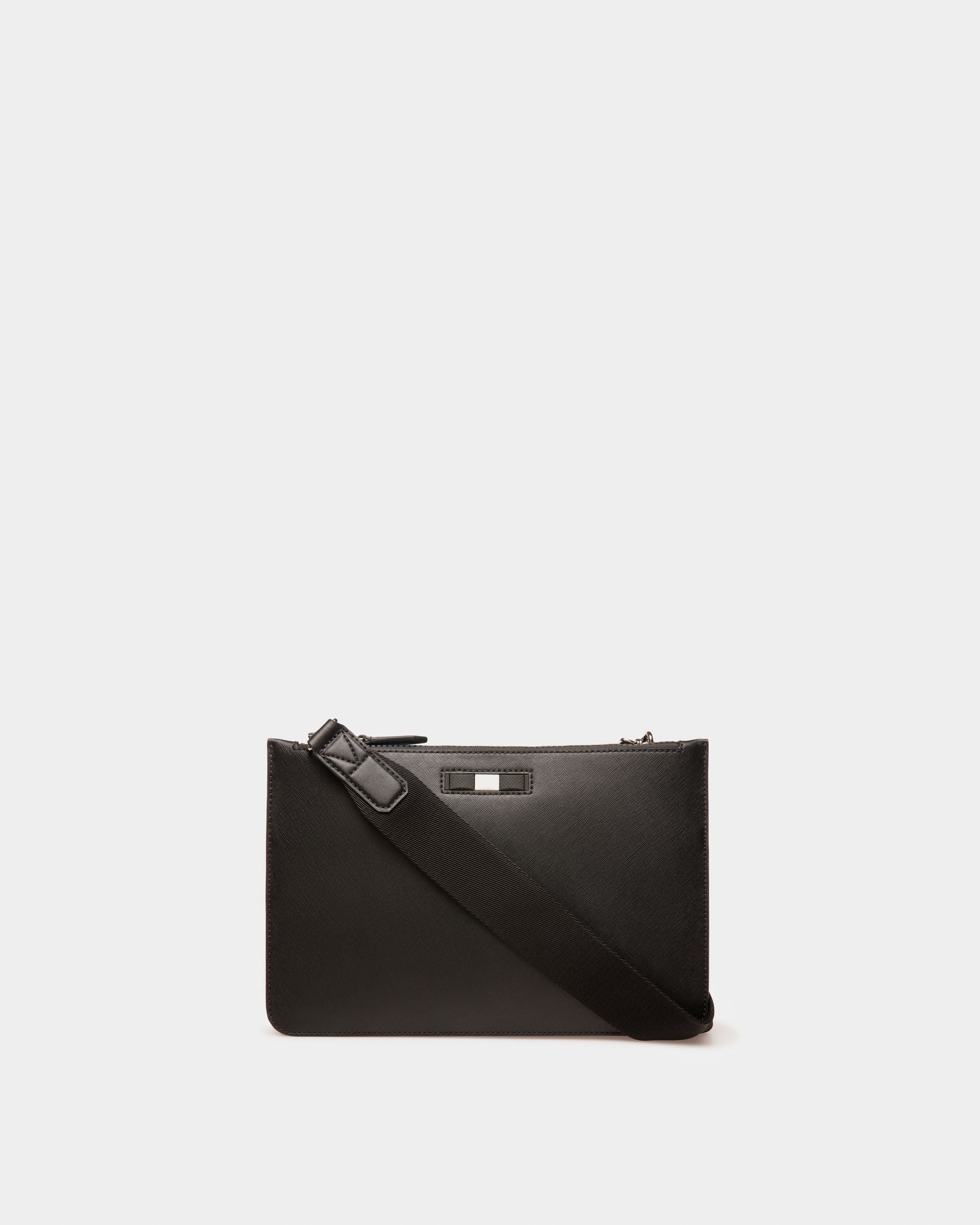 Milvar Recycled Leather Crossbody Bag In Black - Men's - Bally - 02
