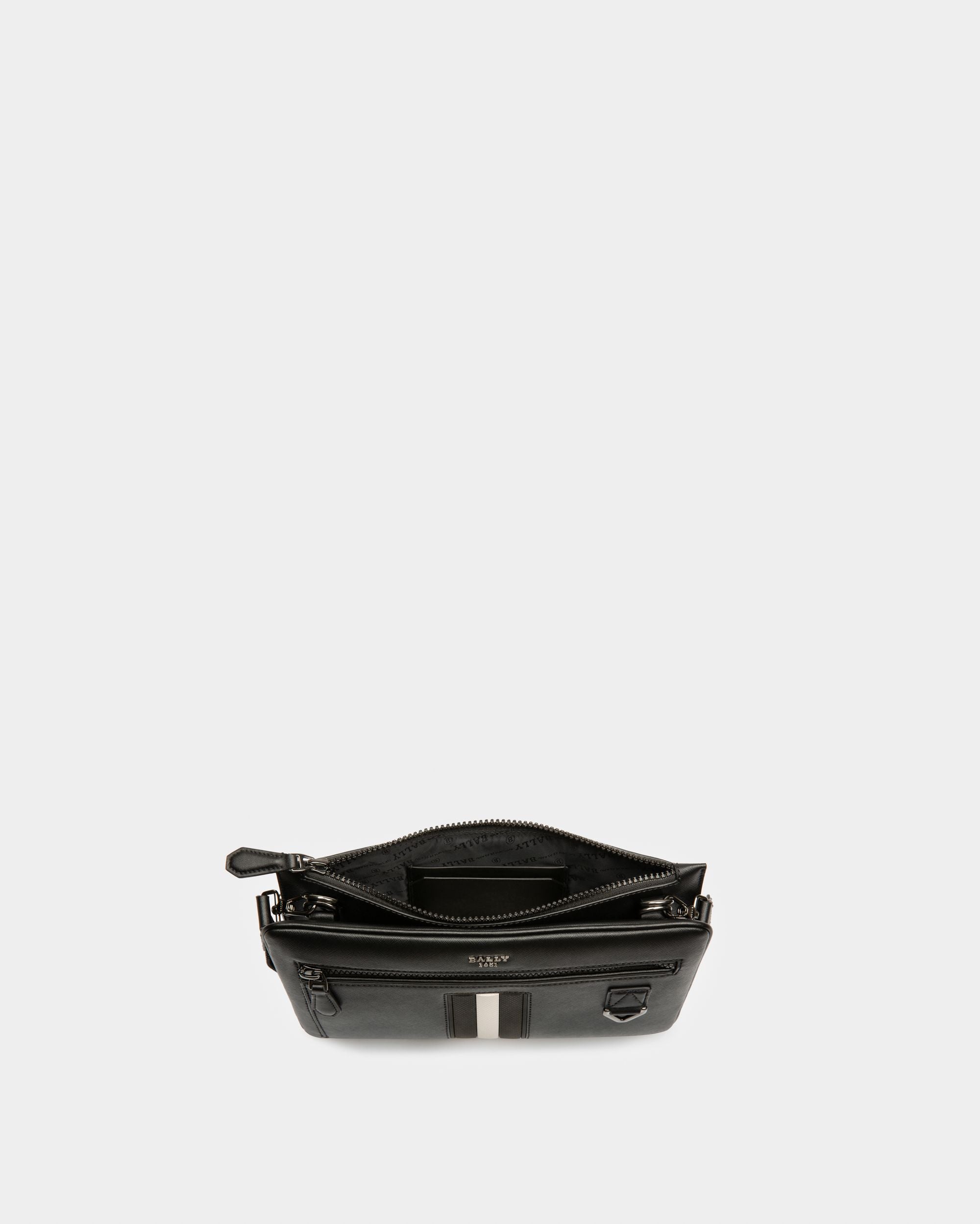 Milvar Recycled Leather Crossbody Bag In Black - Men's - Bally - 04